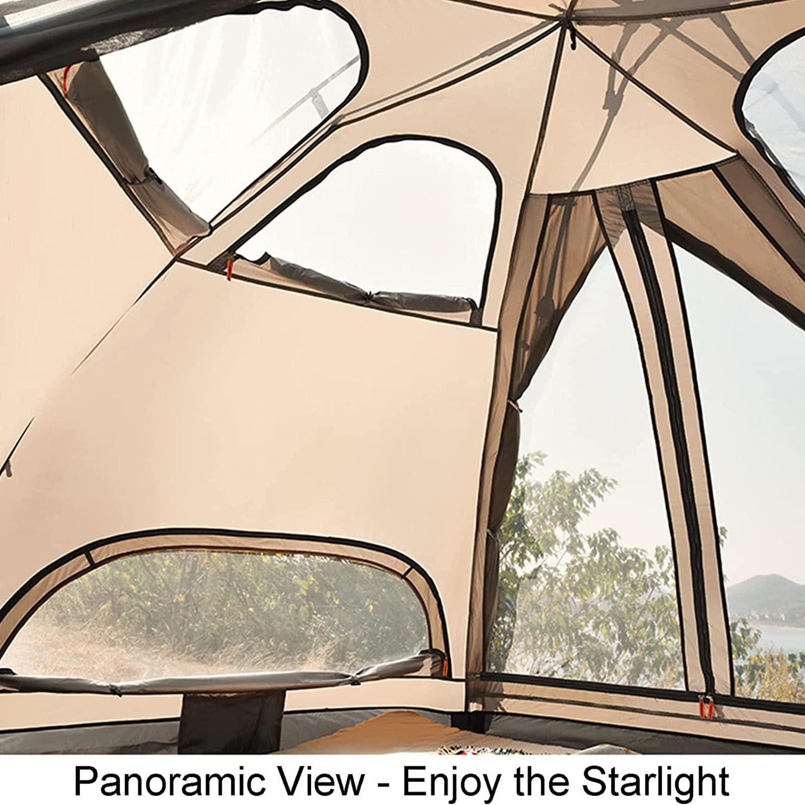 Premium 4-Season Waterproof Glamping Tent for 6-8 People - Luxury Outdoor Yurt with Cotton Canvas for Camping, Festivals & Backyard Glamping - Perfect for Family Adventures & Music Events