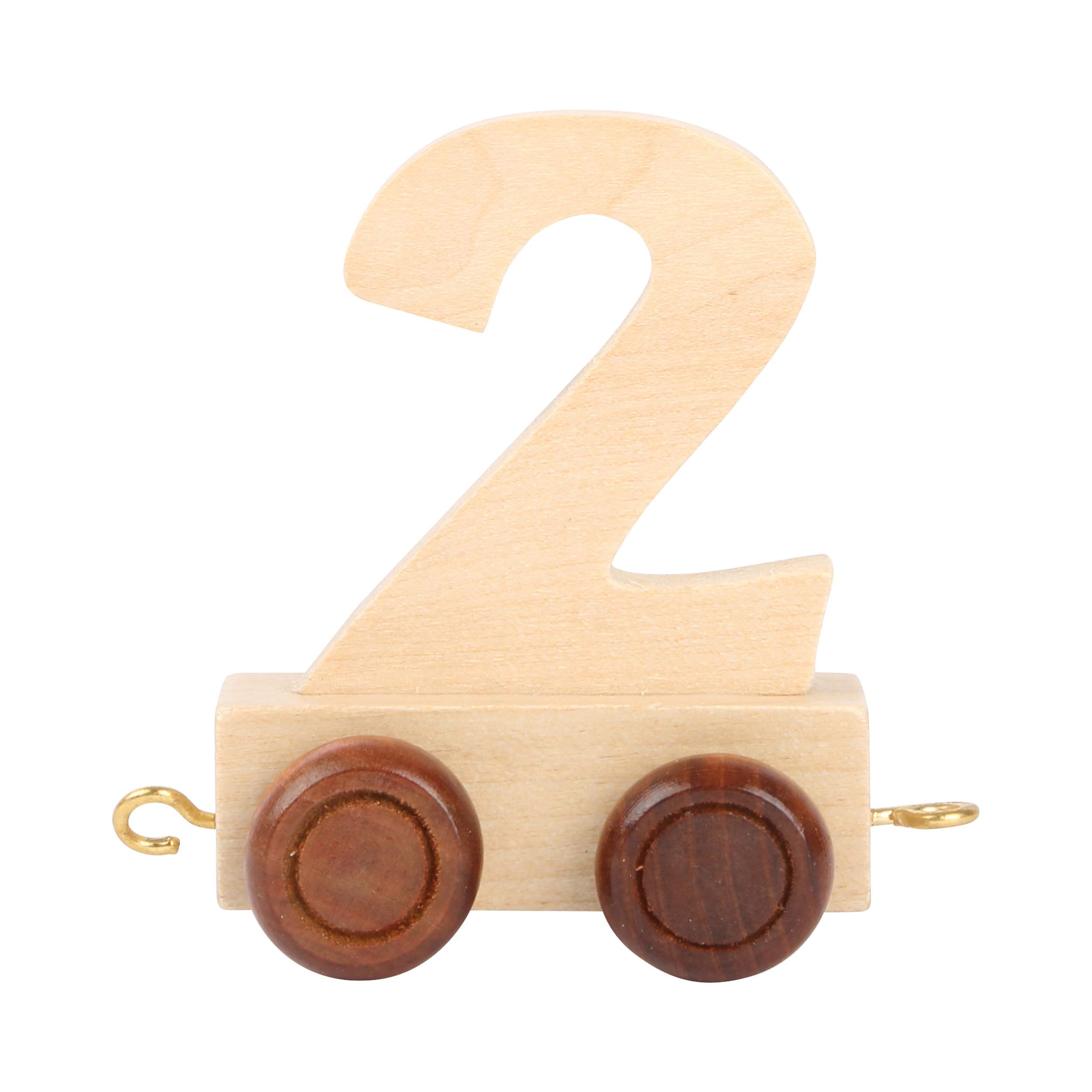 Small Foot Trenino Numero 2 in Legno Naturale con 4 Ruote, 10554 2