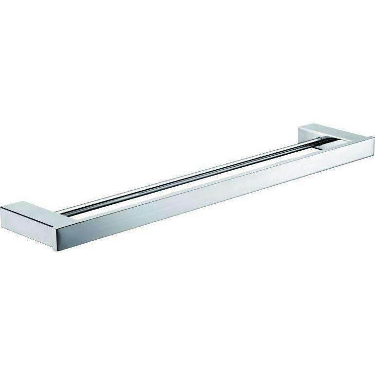Fienza Koko Double Towel Rail - 24 Inch Chrome Bathroom Towel Holder for Modern Homes, Perfect for Showers, Spas & Guest Bathrooms