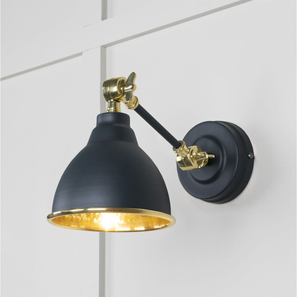 Hammered Brass Brindley Wall Light - Vintage Style Sconce in Multiple Finishes - Perfect for Bedroom, Living Room & Hallway Lighting