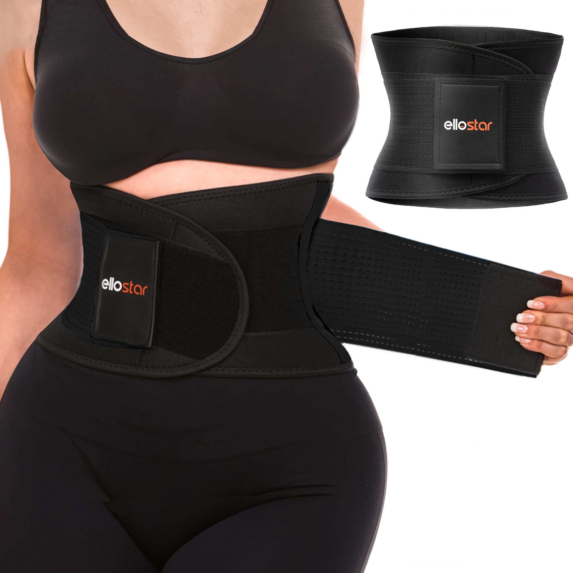 Ellostar Women's Waist Trainer - Sweat Belt for Tummy Control & Back Support | Slimming Shapewear for Belly Fat Reduction & Weight Loss | Perfect for Workouts, Postpartum Recovery & Everyday Wear