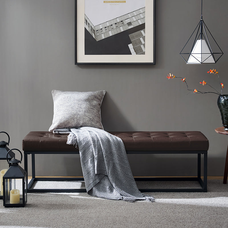 Amparo Mid Century Modern Bench with Sturdy Metal Base - Perfect for Living Room, Bedroom, or Entryway Seating