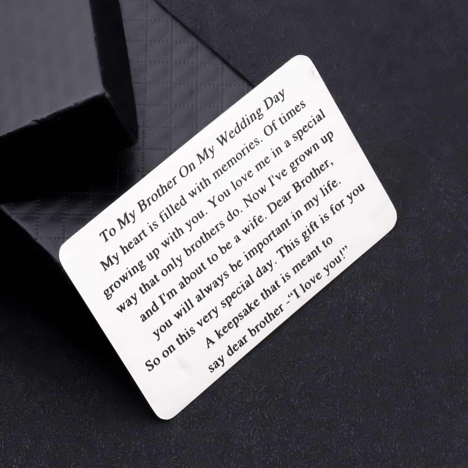 UJIMS Engraved Metal Wallet Insert Card - Thoughtful Gift for Brother, Brother-in-Law & Military Deployment - Personalized Jewelry for Wedding, Birthday & Special Occasions - Perfect for Everyday Use & Keepsake Memories