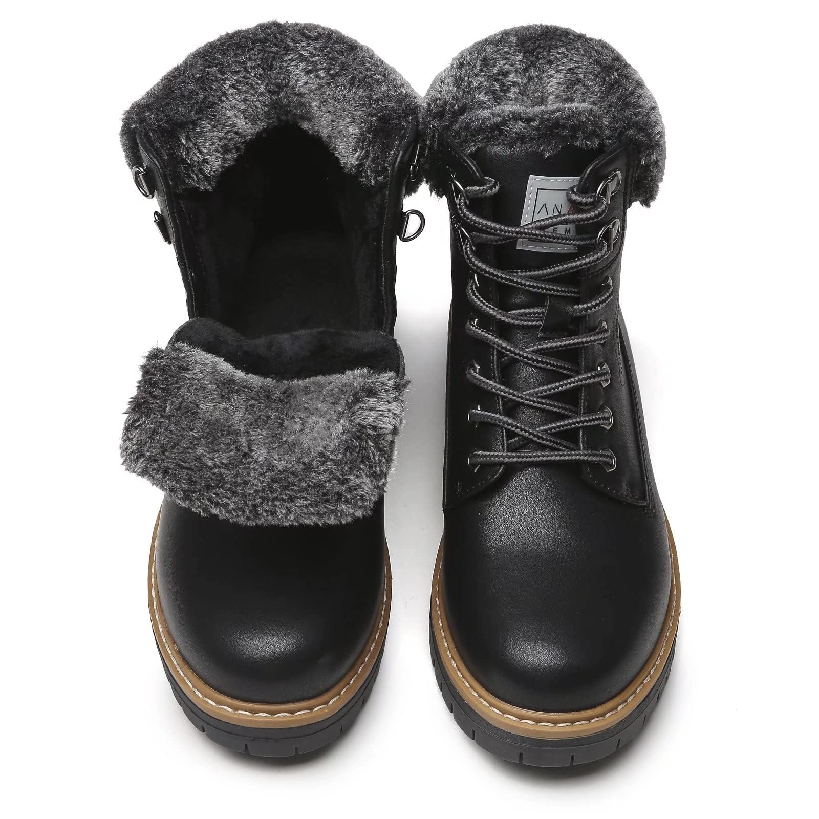 ANJOUFEMME Women's Waterproof Winter Hiking Boots - Lightweight Warm Snow Boots for Outdoor Walking, Backpacking & Casual Wear | Perfect for Snowy Trails, Commuting & Winter Adventures