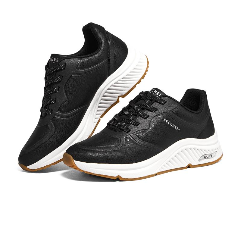 Skechers Arch Fit Miles Women's Walking Shoes - Black (155570/BLK) | Comfortable Support for All-Day Wear, Work, Travel & Casual Outings
