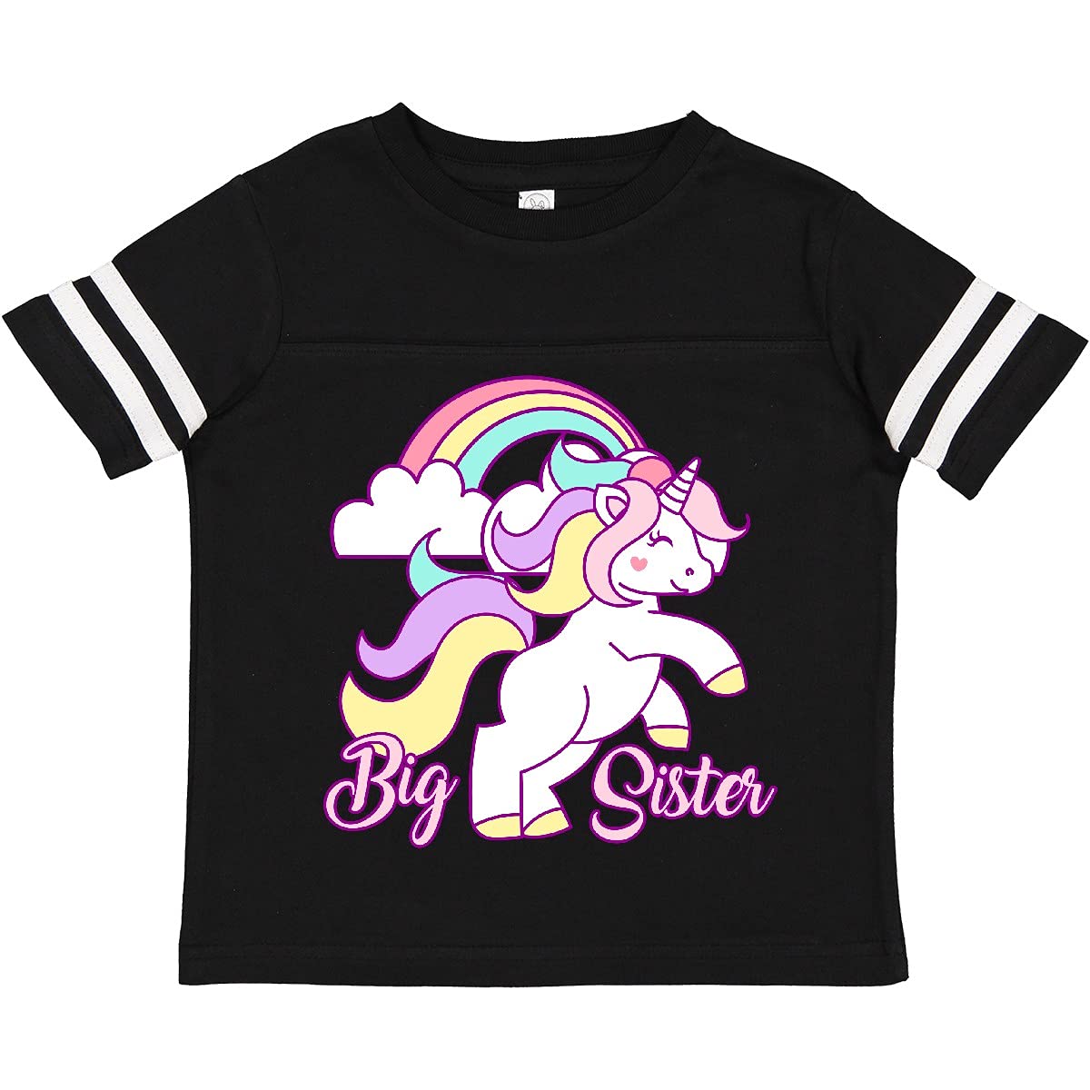 Inktastic Big Sister Unicorn Toddler T-Shirt - Cute Toddler Girl Outfit for Siblings, Birthday & Family Photos | Soft Cotton Tee for Kids 2-4T