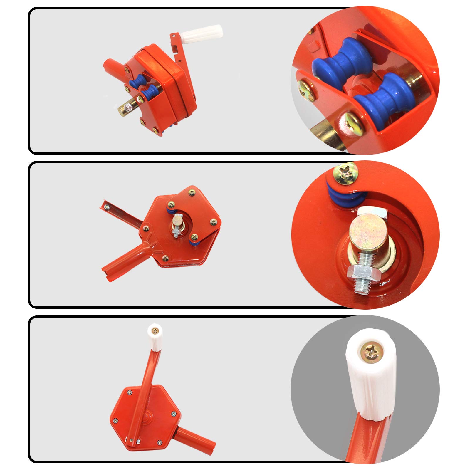 Greenhouse Sidewall Ventilation Hand Crank Winch - Easy Install Temperature Control Kit for Greenhouse Film Lifting - Orange - Perfect for Garden Ventilation & Climate Regulation