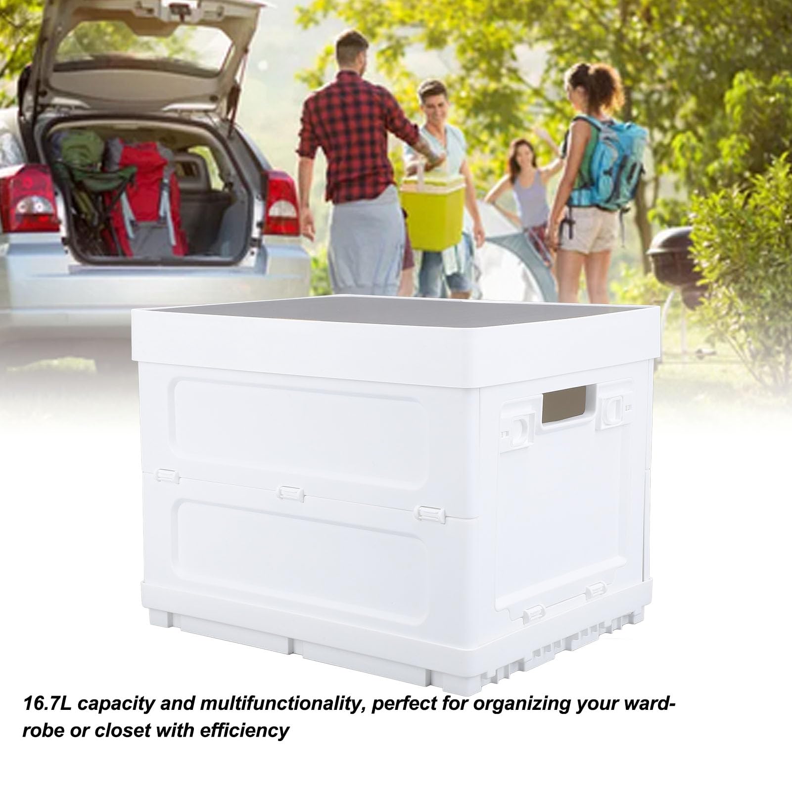 16.7L Large Capacity Foldable Storage Bin with Lid - Multi-Functional Organizer for Closet, Wardrobe & Home Organization | Perfect for Bedroom, Bathroom, Kids Room & Office Storage Solutions