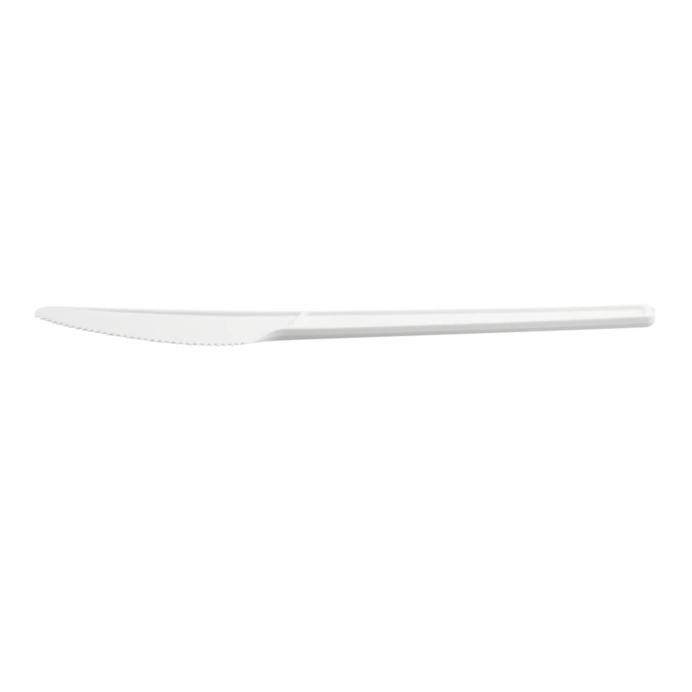 6.5 Inch Compostable Knives - 250 Individually Wrapped Plant-Based Cutlery Set | BPI-Certified CPLA Disposable Silverware for Hot & Cold Foods | Eco-Friendly Restaurantware for Parties, Picnics & Catering