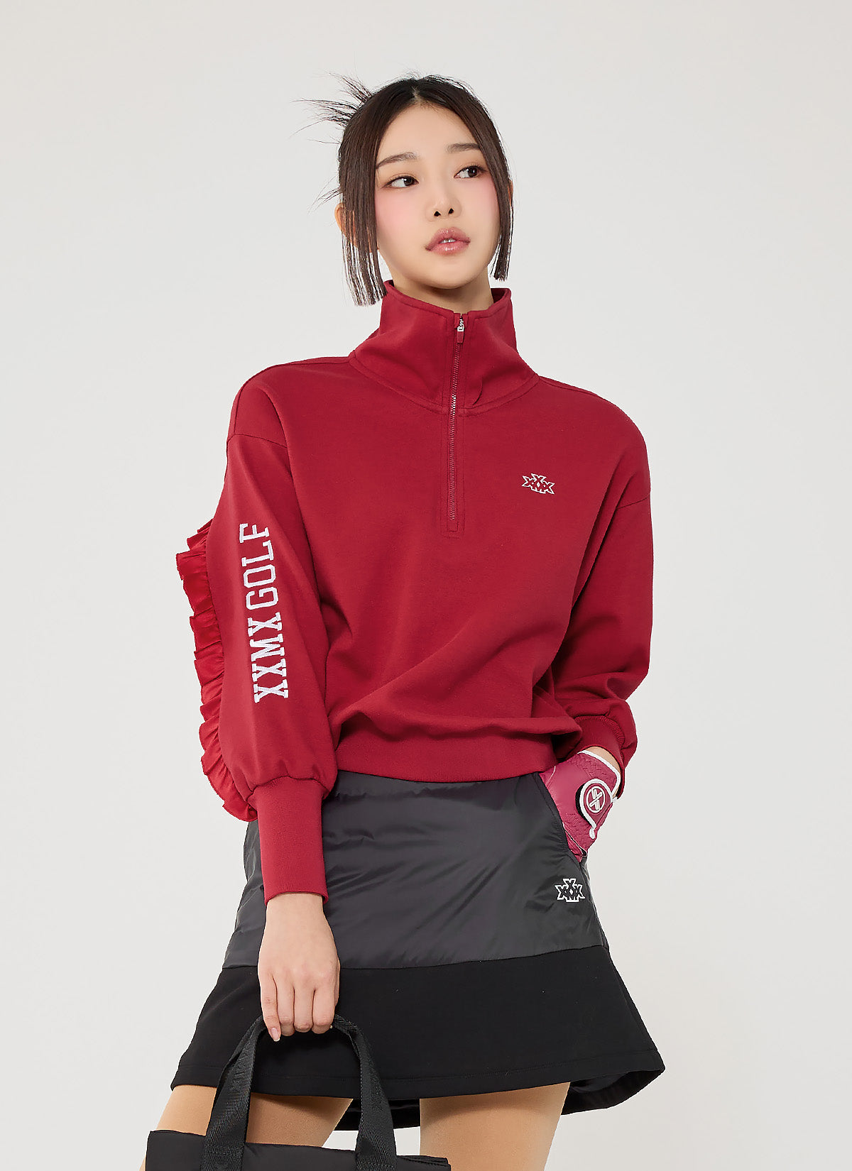 Women's Ruffle Sleeves Half Zip Up Anorak Jacket - Stylish Spring/Fall Outerwear for Casual Outings & Date Nights