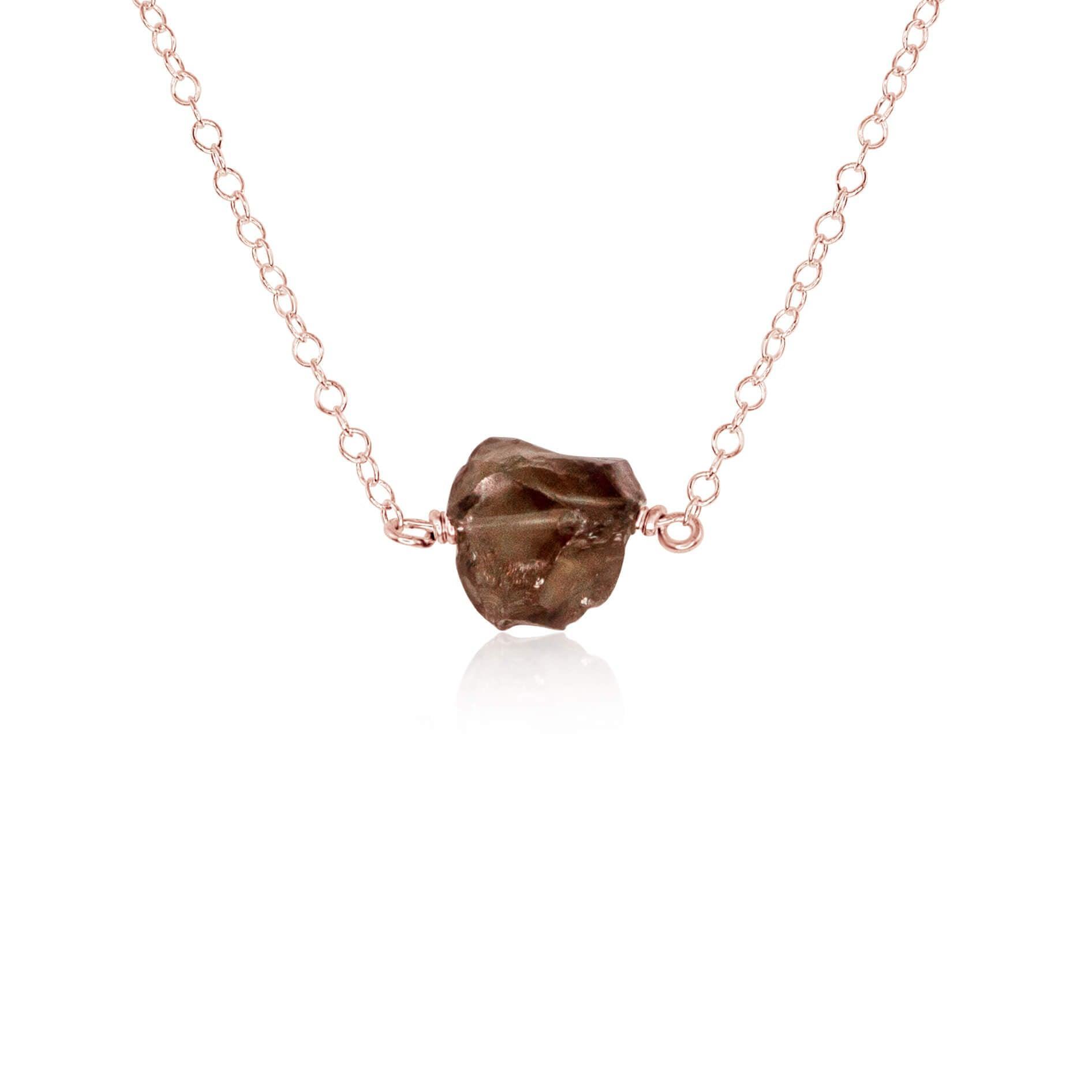Natural Smoky Quartz Crystal Nugget Necklace - Handmade Raw Stone Jewelry for Women - Perfect for Boho, Spiritual Healing & Everyday Wear
