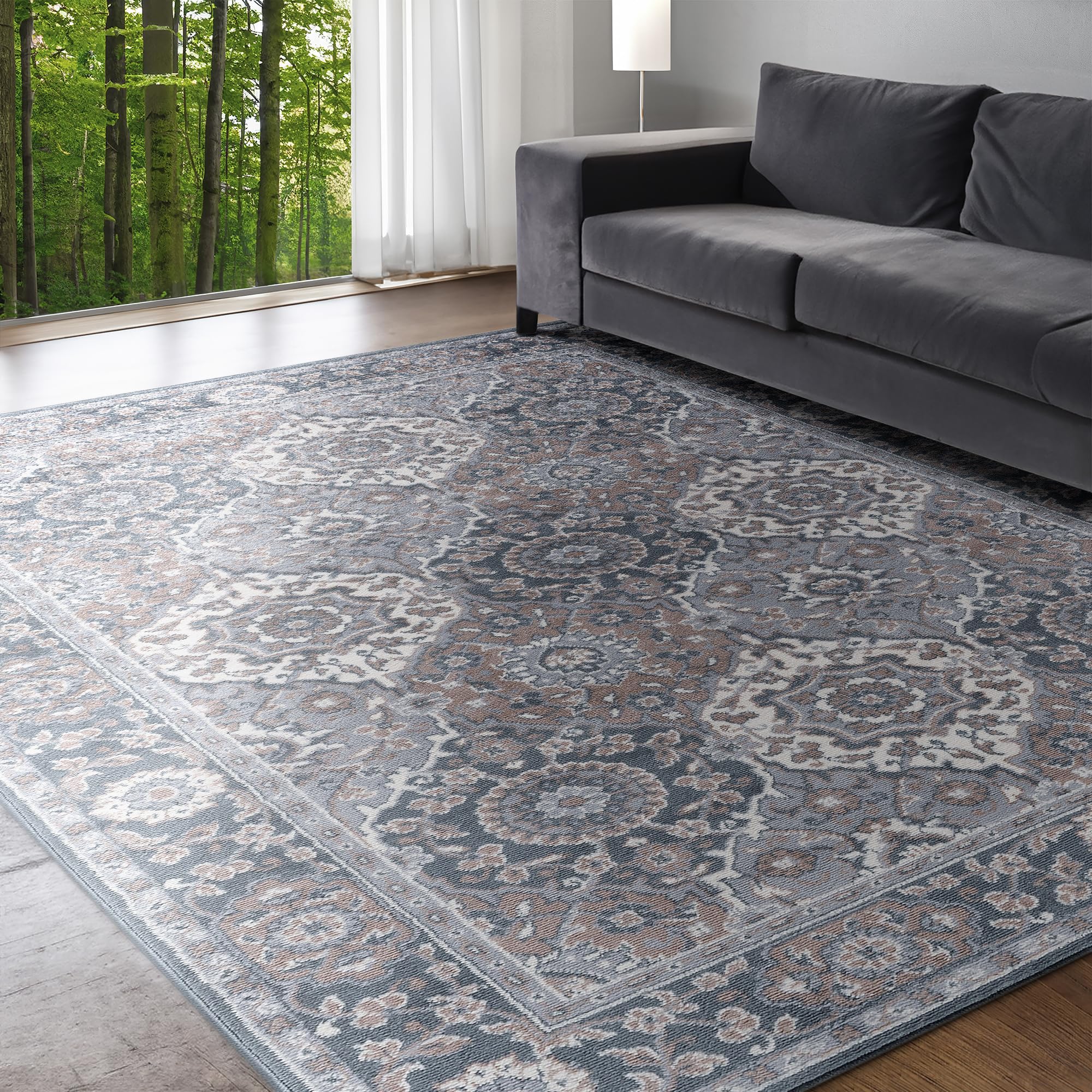 5x7 Gray Modern Area Rug - Soft Indoor Carpet for Living Room, Bedroom, Dining Room, Kitchen & Entryway - Contemporary Home Decor - Perfect for Cozy Spaces & High-Traffic Areas