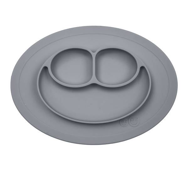 ezpz Mini Mat - Non-Slip Silicone Placemat for Toddlers, Baby & Kids - Grey - Perfect for High Chairs, Tables & Mess-Free Mealtime