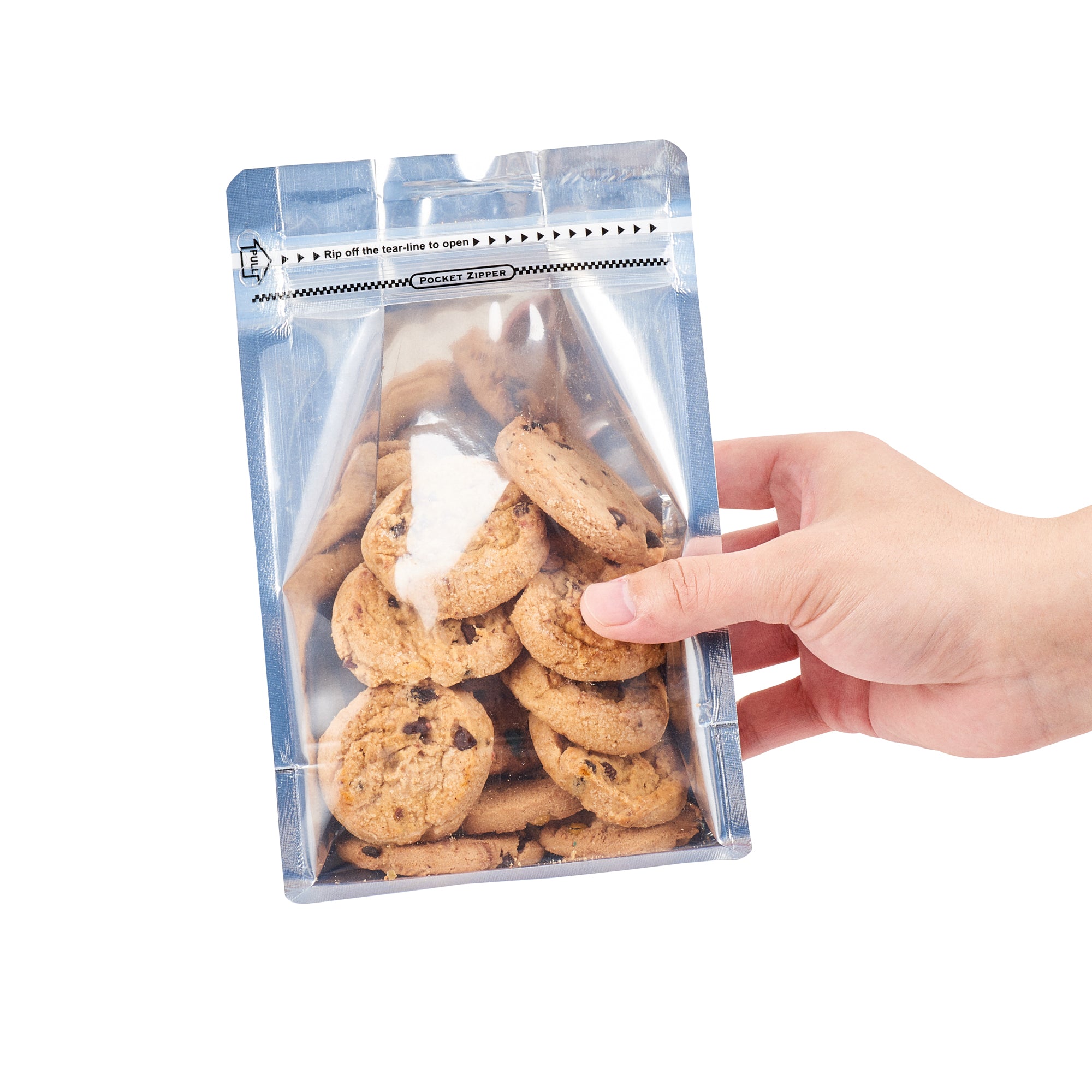 White Plastic Medium Snack Bags - Double Seal, Rip Lock, Heat Sealable (8x5x3.25 Inches) - 100 Count Box - Perfect for Food Storage, Meal Prep & On-the-Go Snacks