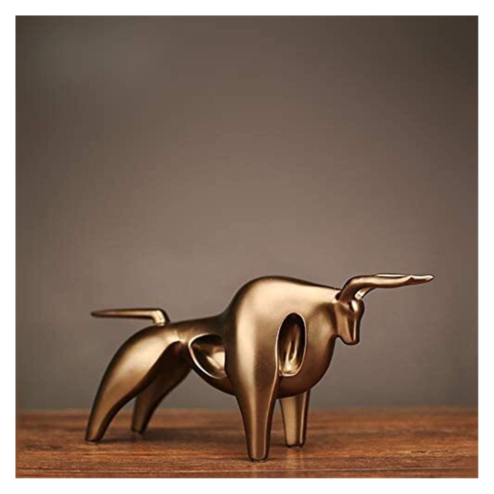 Modern Abstract Golden Calf Statue - Geometric Resin Home Decor for Living Room, Office & Shelf Display - Elegant Decorative Accessories for Modern Interior Design