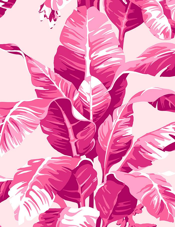 Nathan Turner Electric Palm Pink Wallpaper - Tropical Botanical Peel & Stick Wallpaper for Bedroom, Bathroom, and Nursery Decor