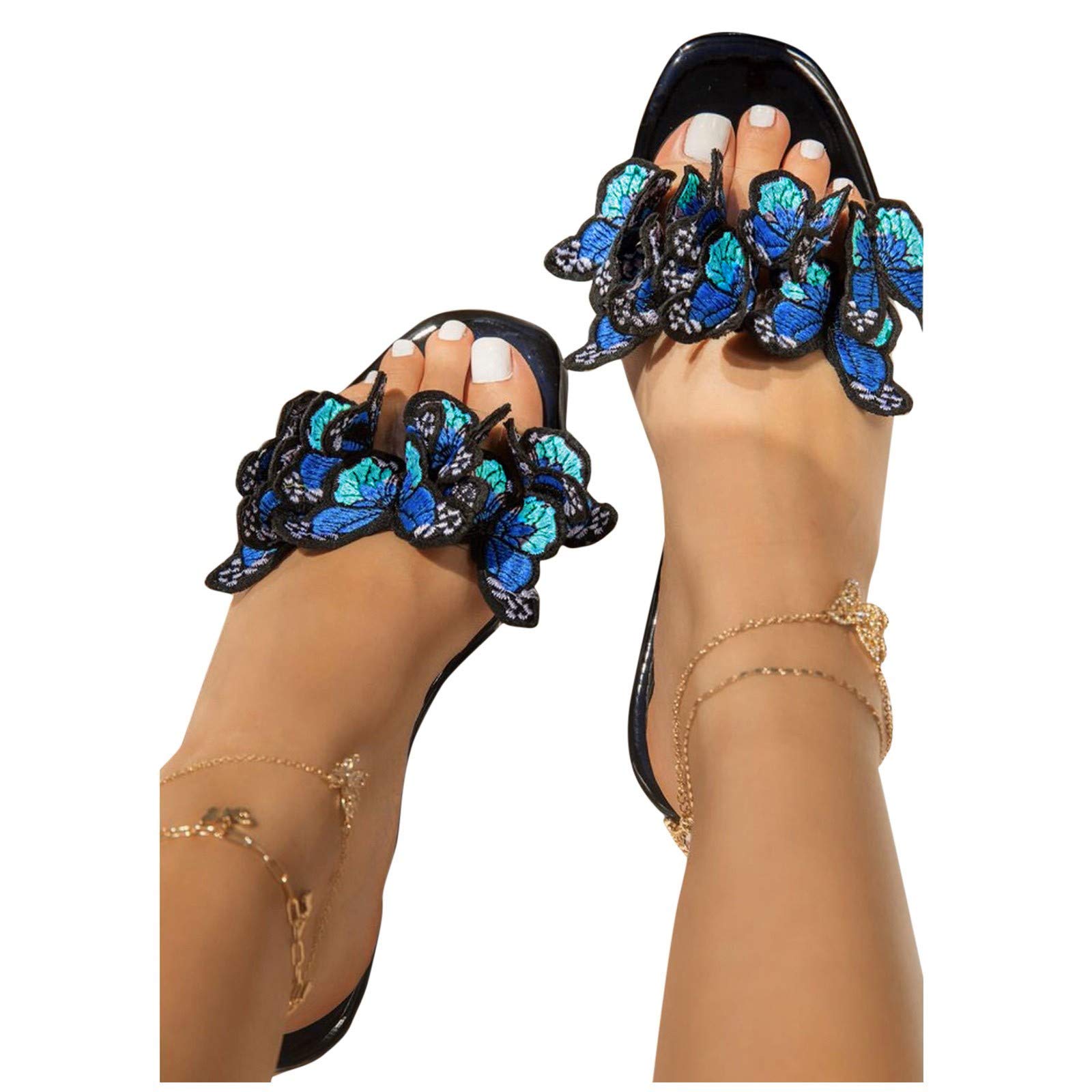 Eduavar Women's Flat Sandals - Bohemian Diamond Shining Summer Slippers, Casual Open Toe Beach Shoes for Walking, Travel & Vacation Outfits