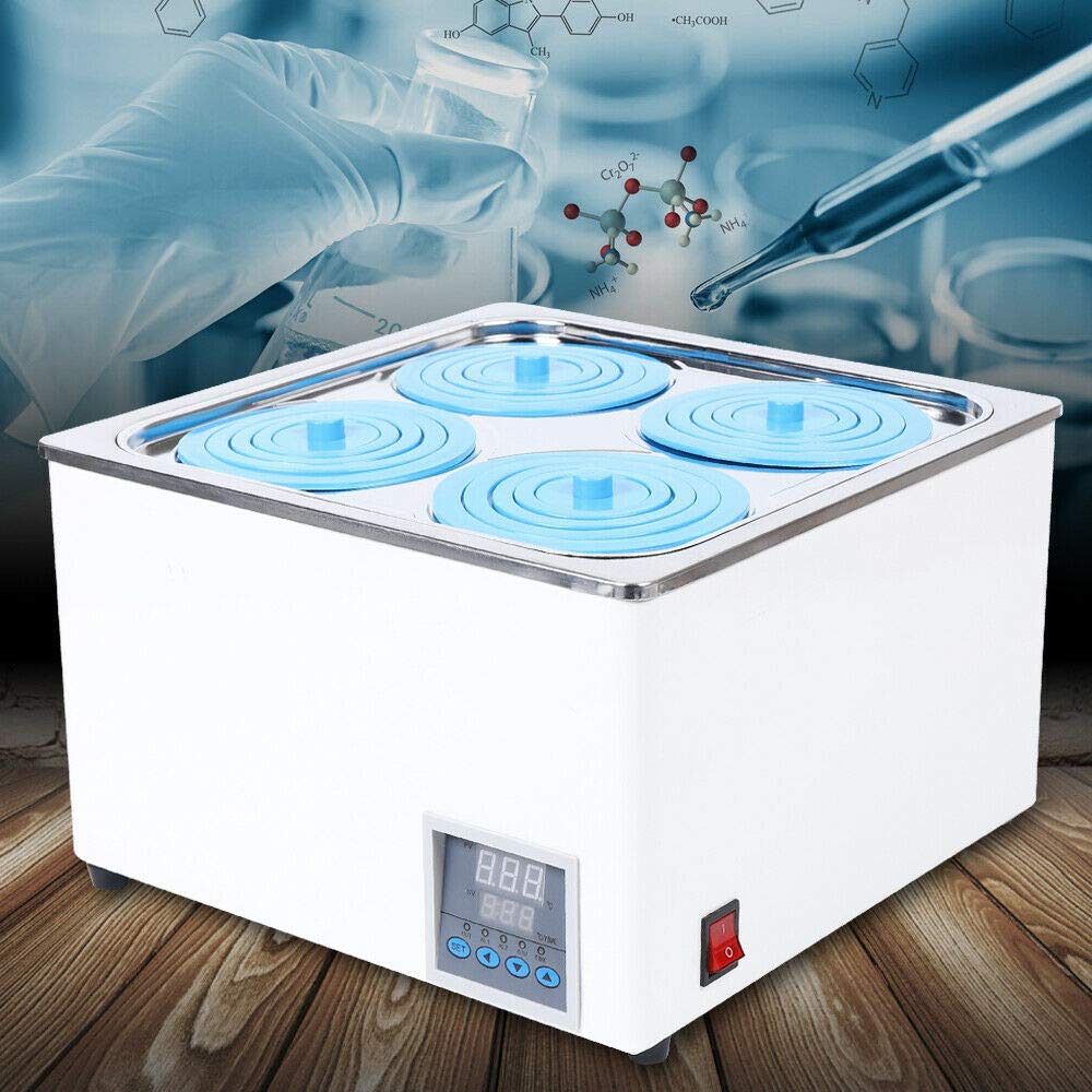 3L Digital Thermostatic Water Bath - 300W 110V Laboratory Water Bath Heater with Precise Temperature Control up to 100°C (4x3L) - Ideal for Scientific Experiments, Medical Labs & Chemical Research