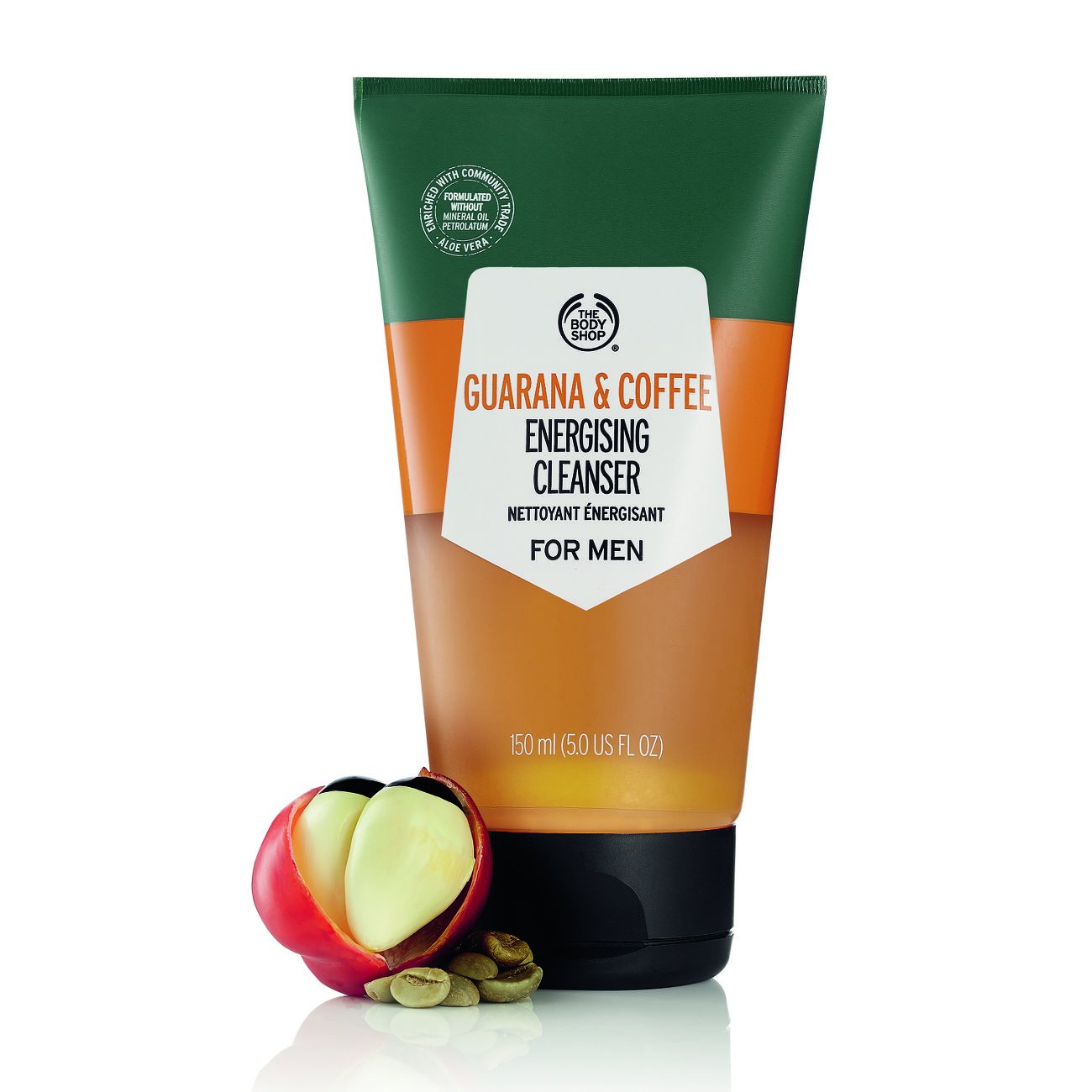 The Body Shop Energizing Face Wash for Men with Guarana & Coffee - Deep Cleansing, Oil Control & Revitalizing - Perfect for Morning Skincare Routine & Post-Workout Refresh
