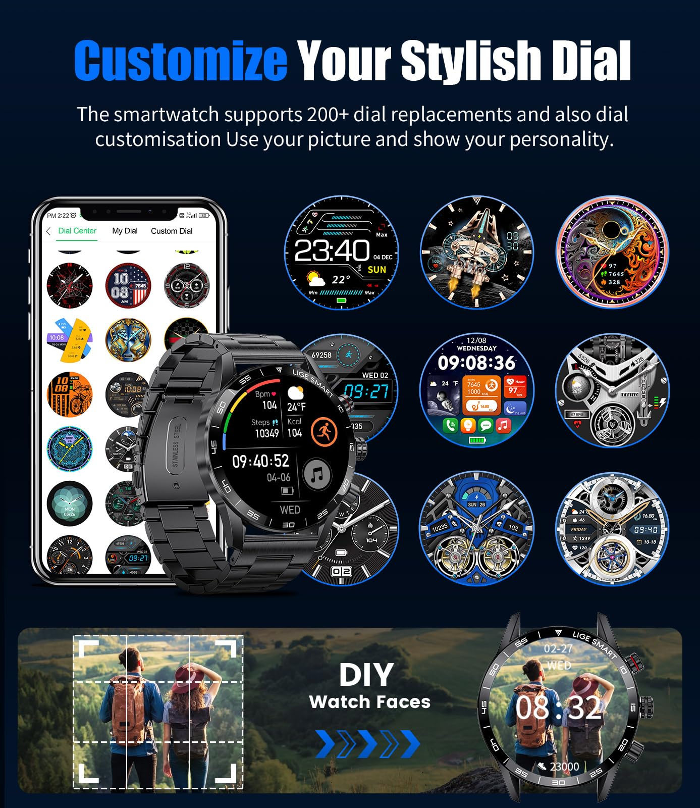 LIGE Smart Watch for Men - 1.43