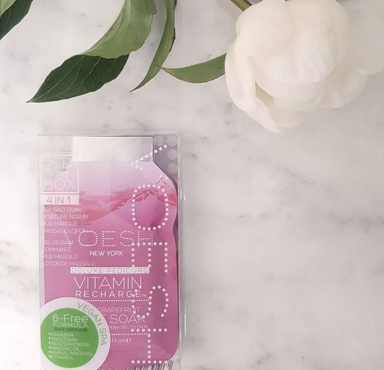 Voesh Pedi in a Box Vitamin Recharge Foot Treatment - Exfoliating & Moisturizing Foot Mask for Soft, Smooth Feet - Perfect for At-Home Spa Days & Self-Care Routines