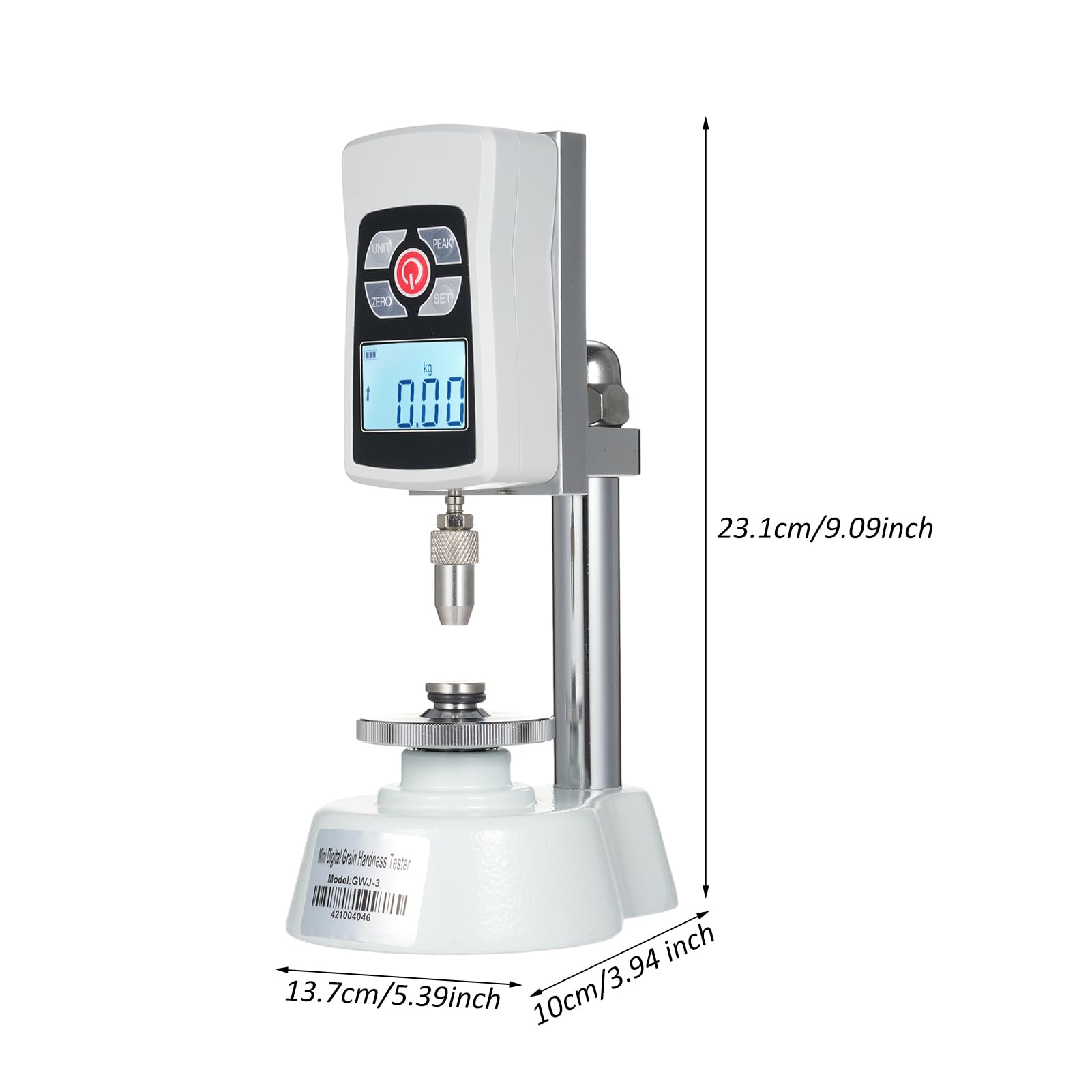 GWJ-3 Digital Grain Hardness Tester - 20KG/196N Capacity, 0.01kg/0.1N Precision for Seed, Fodder, Rice & Cereal Quality Testing | Perfect for Agriculture Labs, Food Research & Grain Quality Control