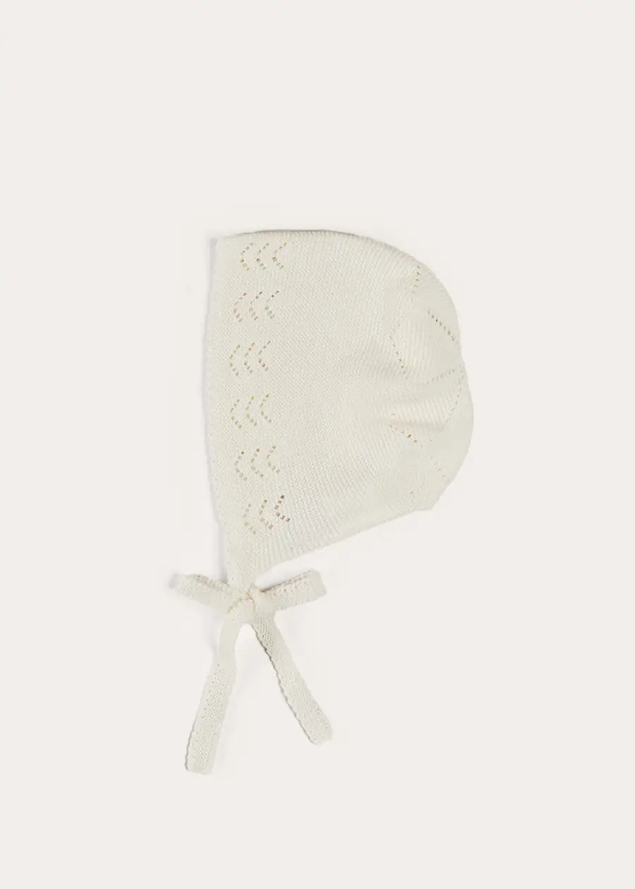 Openwork Cotton Knitted Bonnet for Women - Cream Color (Size S/L) - Breathable Summer Headwear for Outdoor Activities & Fashion Accessories