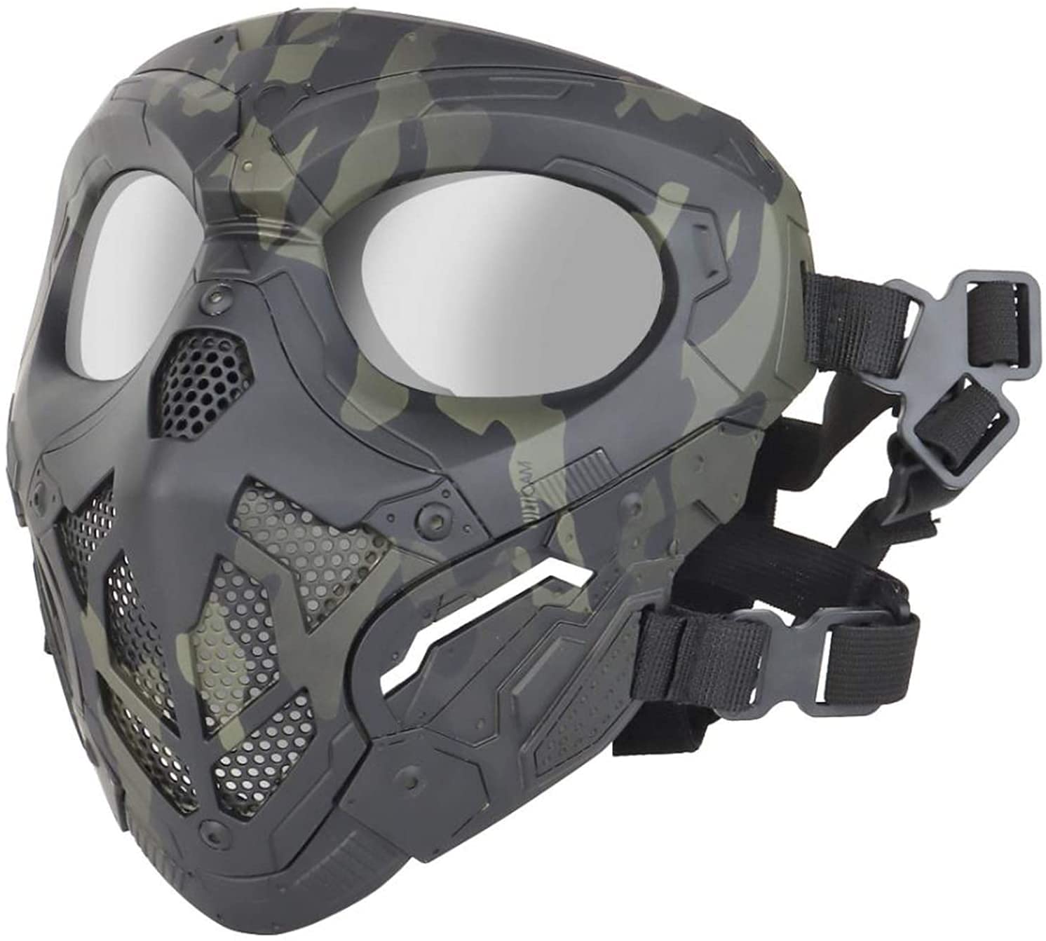 Tactical Airsoft Skull Face Mask - Compatible with PJ Helmets, Airsoft, Paintball, Hockey & Cosplay - Perfect for Military Simulation, Airsoft Battles & Halloween Costumes