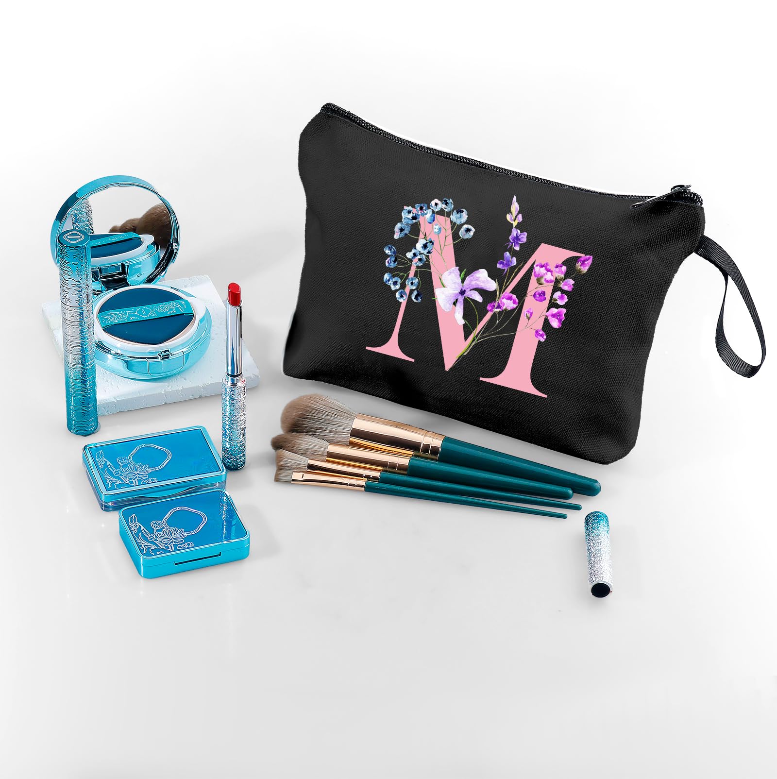 SEAMOON Personalized Makeup Cosmetic Bag with Mirror - Elegant Bridesmaid Gift for Women, Mom, Teacher, Friend - Perfect for Birthday, Valentine's Day, Mother's Day, Christmas & Graduation - Ideal for Travel, Bridal Party & Everyday Use
