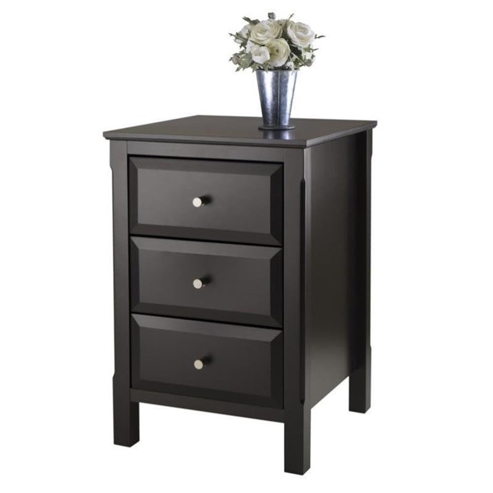 Black Composite Wood 3-Drawer Accent Table Set of 2 by Home Square - Perfect for Living Room, Bedroom, or Office Storage & Decor