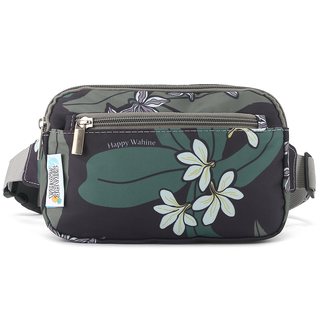 Kasie Naupaka Grey Belt Bag - Stylish Waist Pack for Travel, Running & Everyday Use