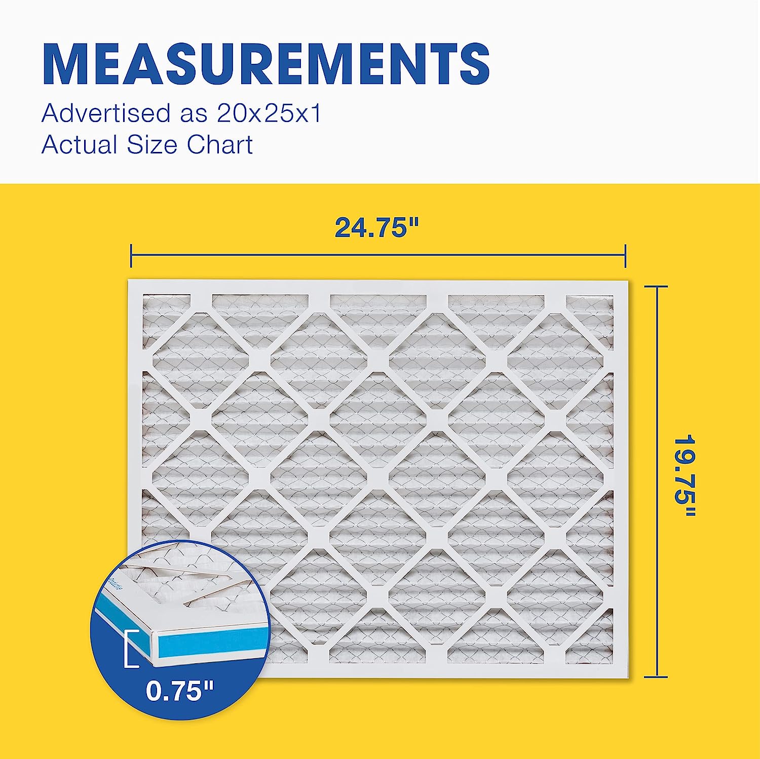 Aerostar 20x25x1 MERV 8 Pleated Air Filters - 12 Pack for HVAC Furnace & AC Units - Improves Indoor Air Quality in Homes & Offices