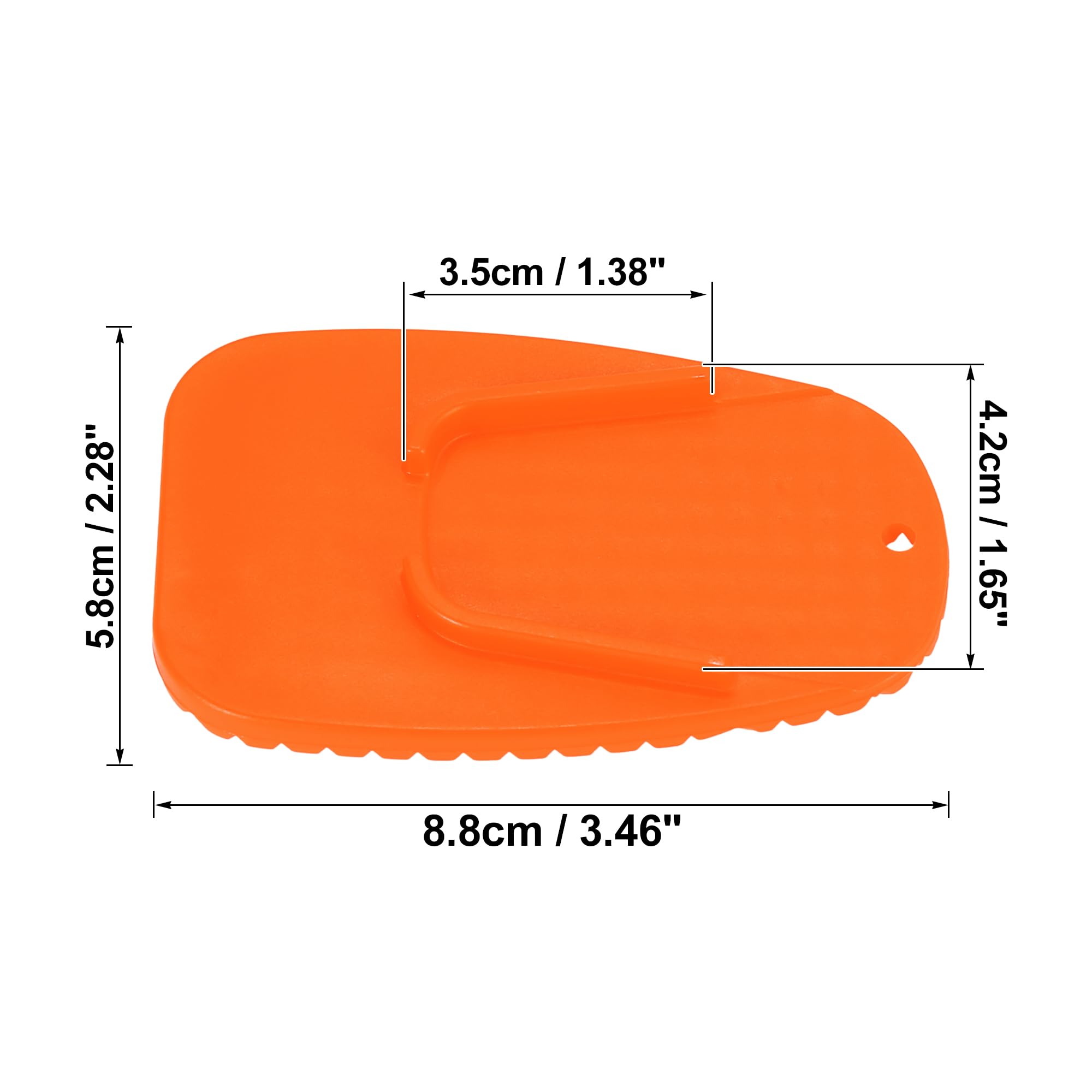 Motoforti 8-Piece Motorcycle Kickstand Support Pad Set - Heavy Duty Parking Stand Plate Extensions for Dirt Bikes, Cruisers & Street Bikes (Orange) - Prevent Sinking on Sand, Grass & Soft Surfaces