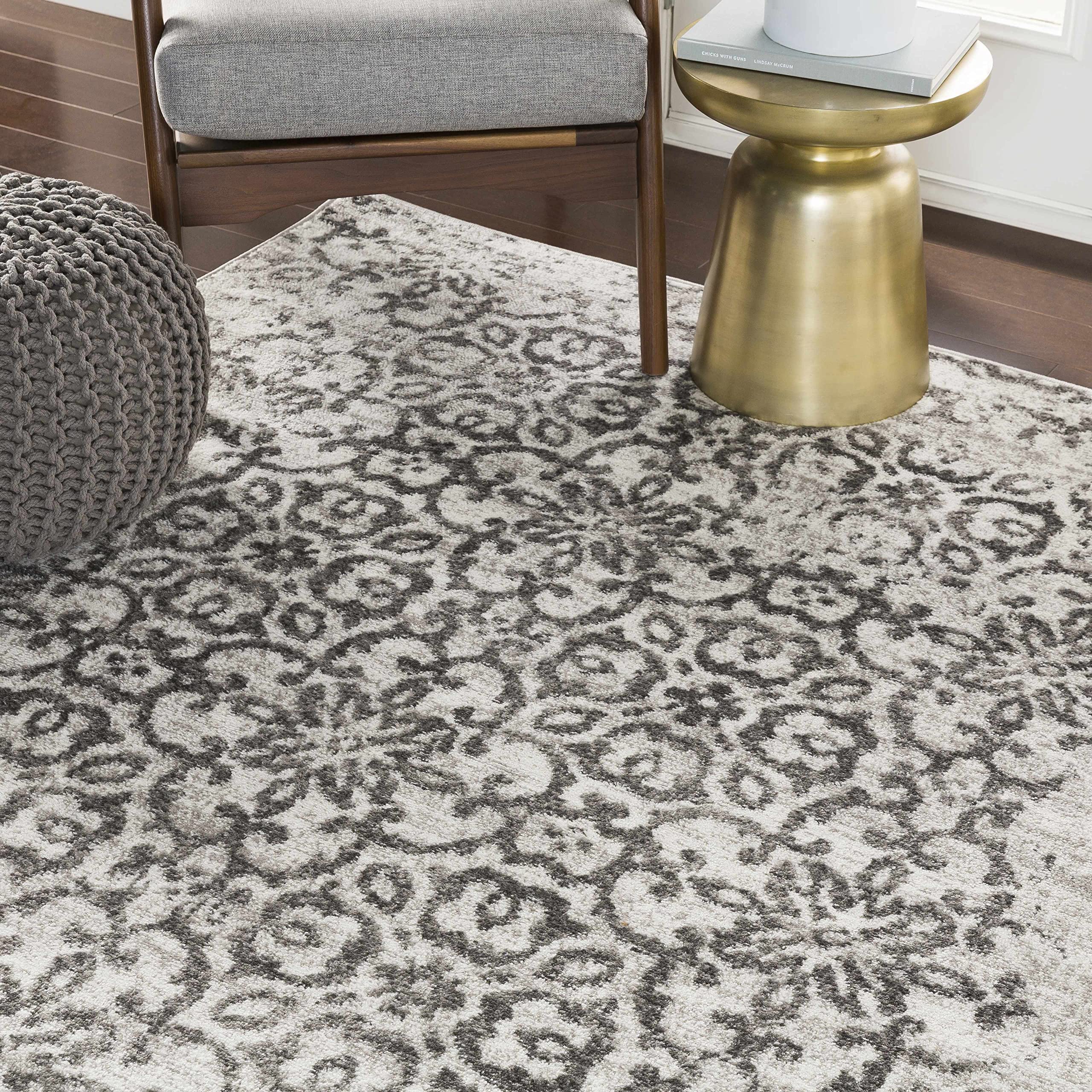 Hauteloom Cordele Transitional Area Rug - Gray & White - 7'10