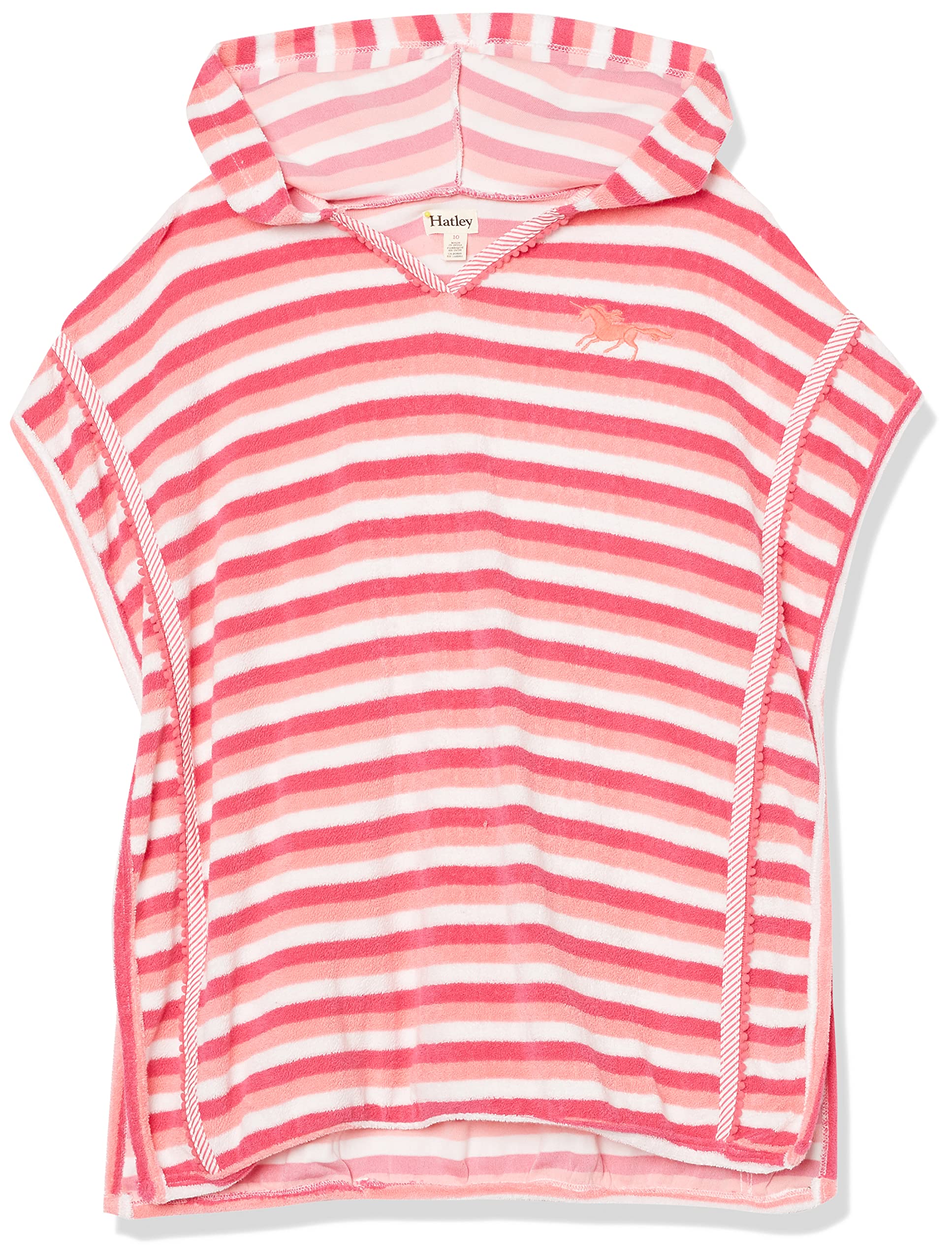 Hatley Girls' Hooded Terry Swim Cover Up - Soft & Quick-Drying Beach Cover-Up for Kids, Perfect for Pool, Beach & Summer Vacations