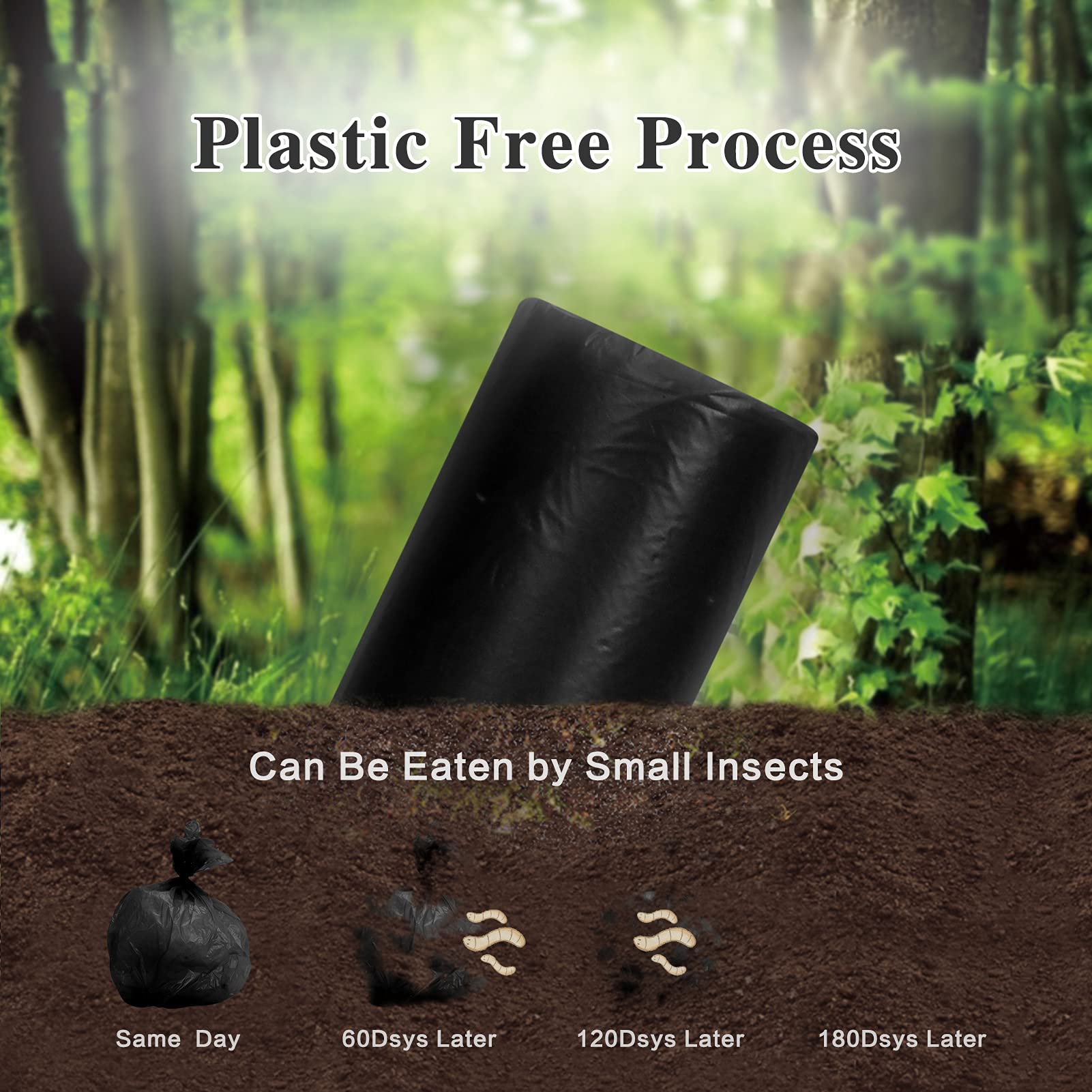 Toplive 13 Gallon Trash Bags - Heavy Duty Garbage Bags for Kitchen, Bathroom, Office & Home Use | Wastebasket Bin Liners (Black) - Perfect for Daily Waste Disposal & Cleaning
