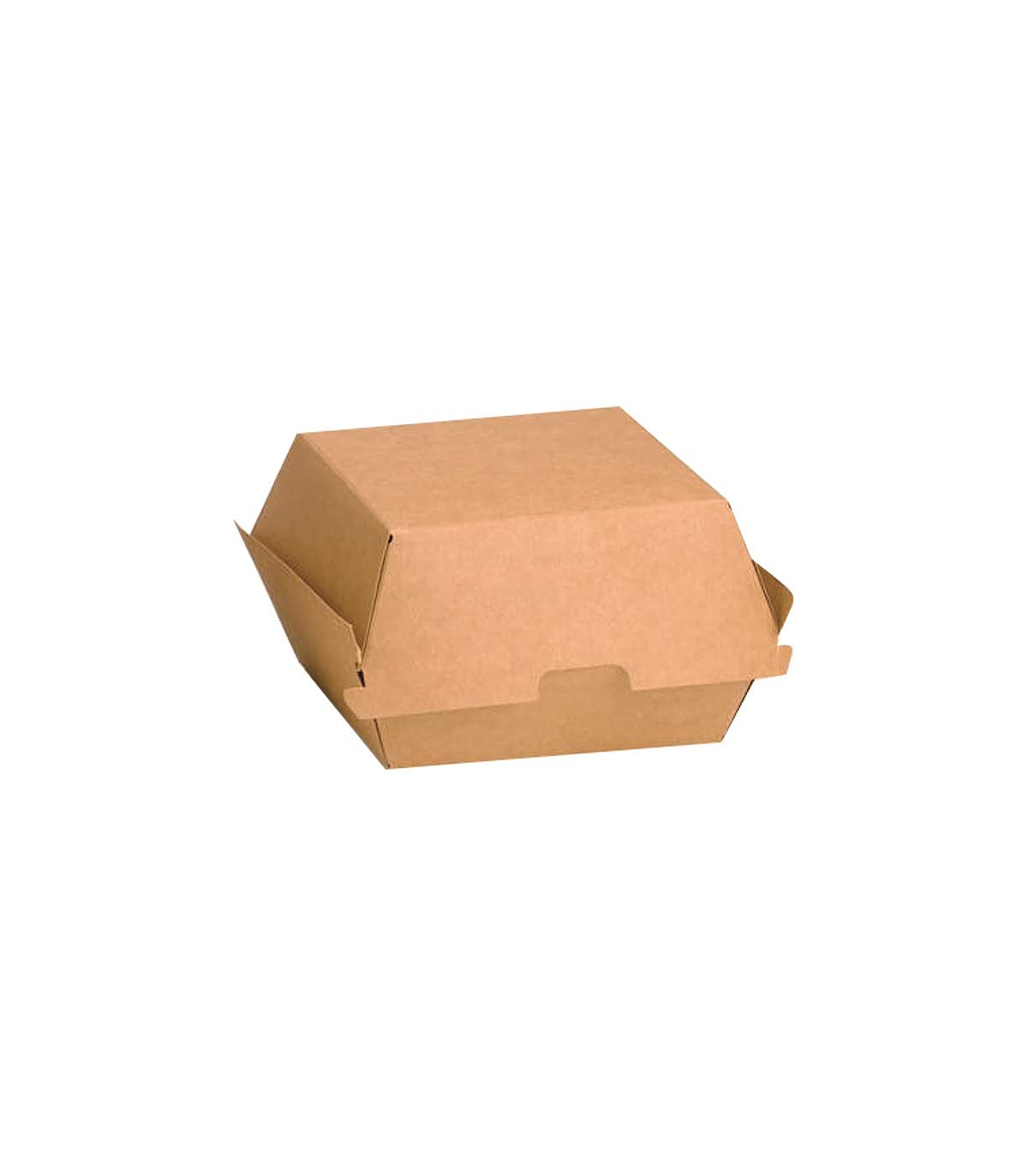 PacknWood 210EATBUK105 16oz Kraft Burger Box - 3.75x3.75x2in Disposable Food Containers (300 pcs) | Eco-Friendly Corrugated Cardboard Takeout Boxes for Burgers, Snacks & Small Gifts | Perfect for Restaurants, Food Trucks, Catering & Party Favors