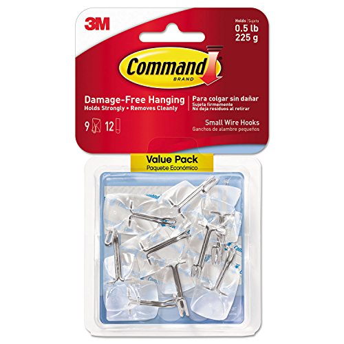 Command Small Clear Wire Hooks - 0.8