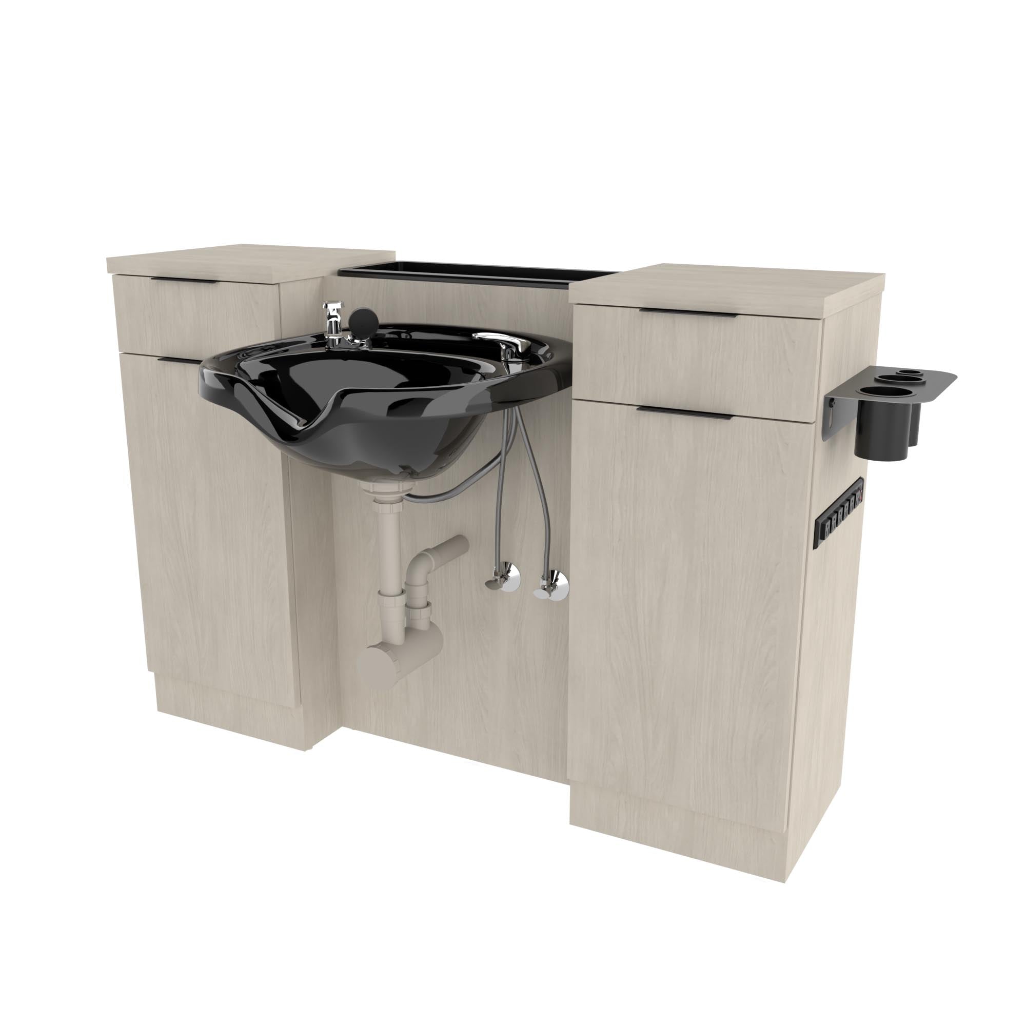 Finley Wide Wet Station with Power Strip - Waterproof Electrical Outlet for Bathroom, Kitchen & Outdoor Use - Safe & Convenient Power Solution