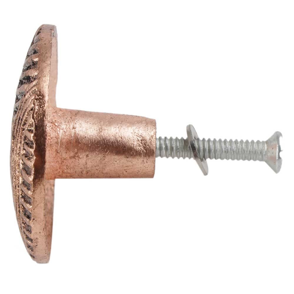 8-Piece Round Wave Copper Drawer Knobs - Kitchen Cabinet & Nursery Hardware for Home Decor