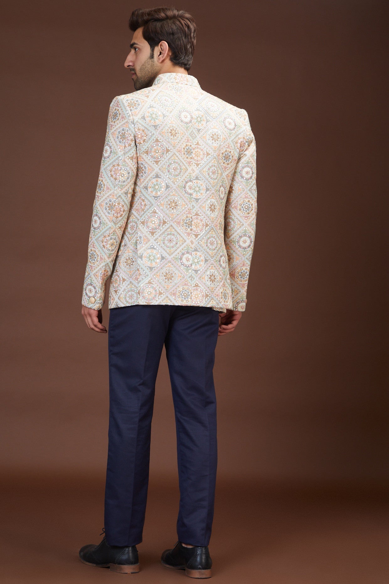 Exquisite Multi-Embroidered Bandhgala for Men | Traditional Indian Wedding Sherwani | Perfect for Festivals, Weddings & Special Occasions