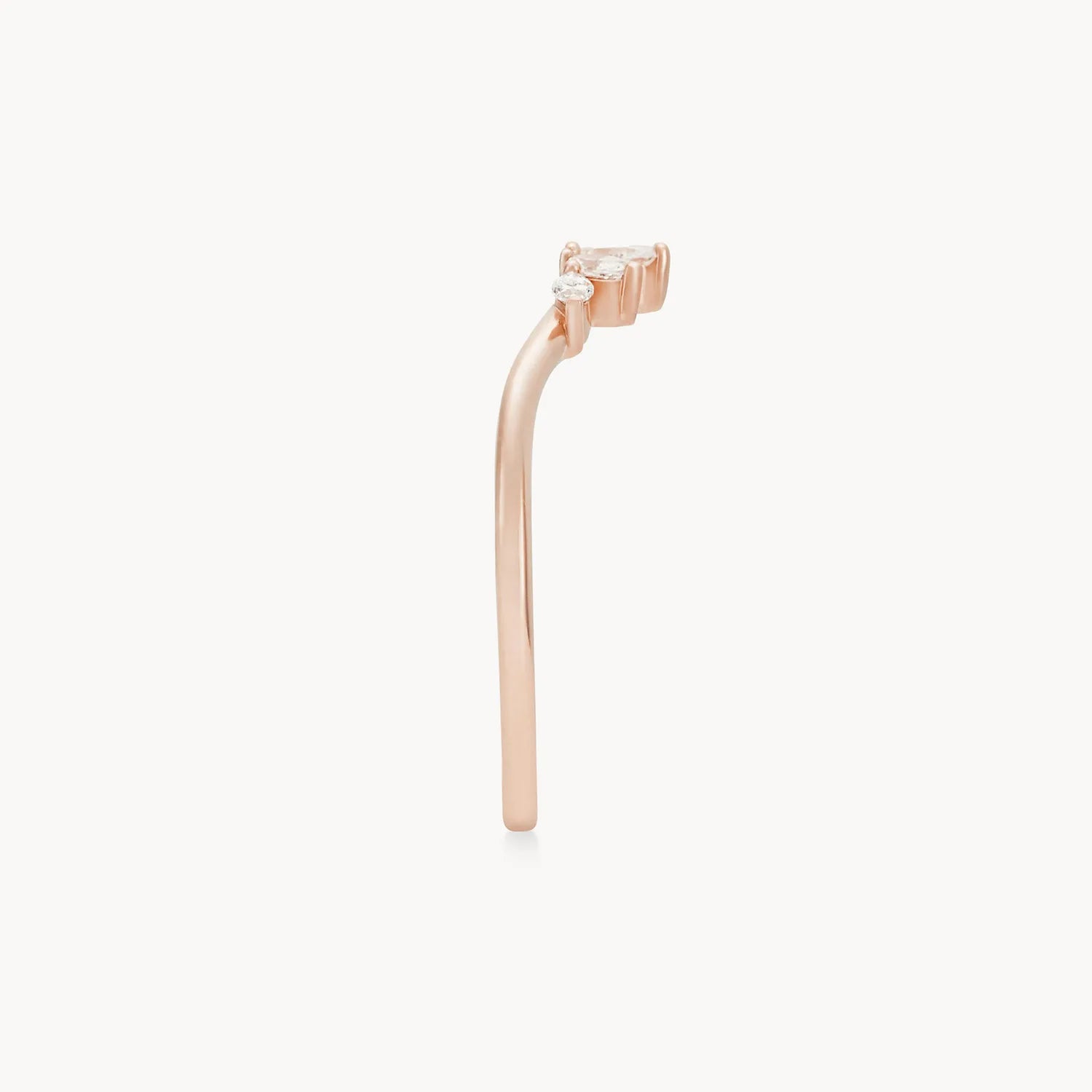 14K Rose Gold Illumina Band with White Diamonds - Elegant Stackable Ring for Women, Perfect for Weddings, Anniversaries & Everyday Wear