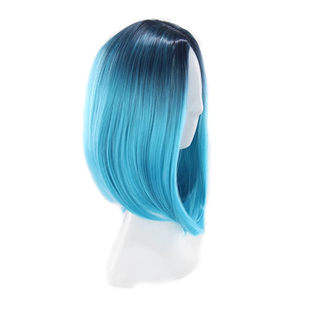 Colorful Lace Front Wigs for Black Women - Real Human Hair & Synthetic Blend - Gradient Bob Wigs for Cosplay, Hair Replacement & Everyday Style | Perfect for Parties, Halloween & Fashion Looks