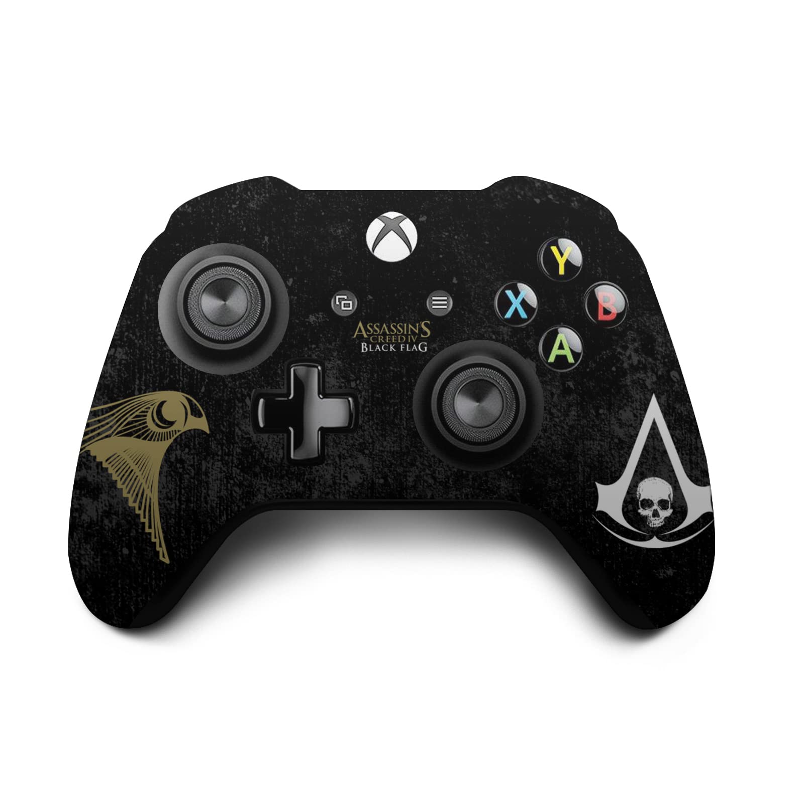 Official Licensed Assassin's Creed Grunge Black Flag Vinyl Skin Decal Sticker - Compatible with Xbox One S Console & Controller Bundle - Perfect for Gaming Setups & Console Customization