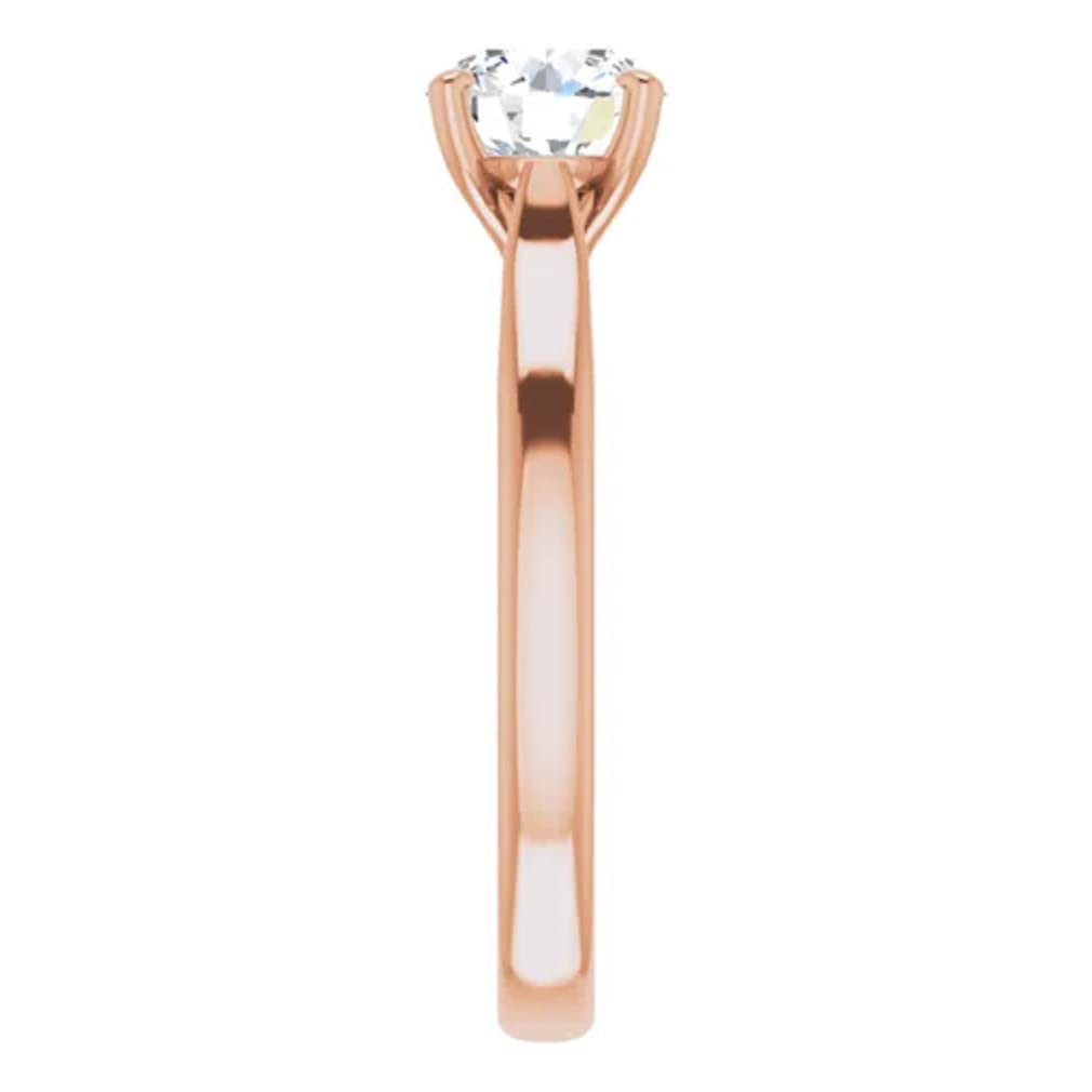 10K Solid Rose Gold Handmade Engagement Ring - 1.0 CT Round Cut Moissanite Solitaire Wedding Band for Women - Perfect for Proposals, Anniversaries & Bridal Jewelry Gifts