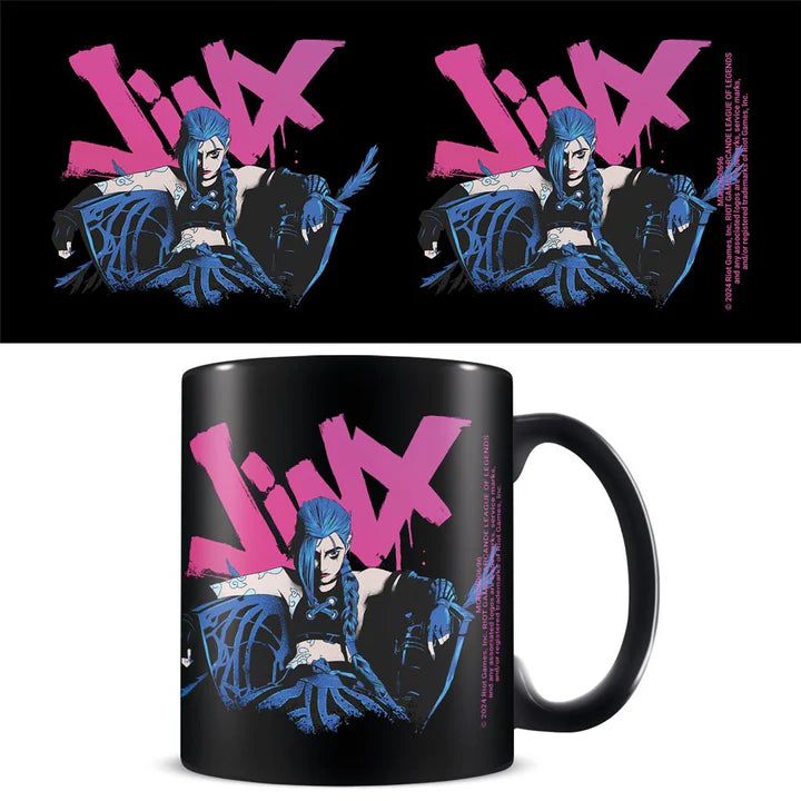 Arcane Jinx Themed Black Coffee Mug - Insulated Travel Tumbler for Hot & Cold Drinks - Perfect for Gamers, Office Use, and Gift Giving