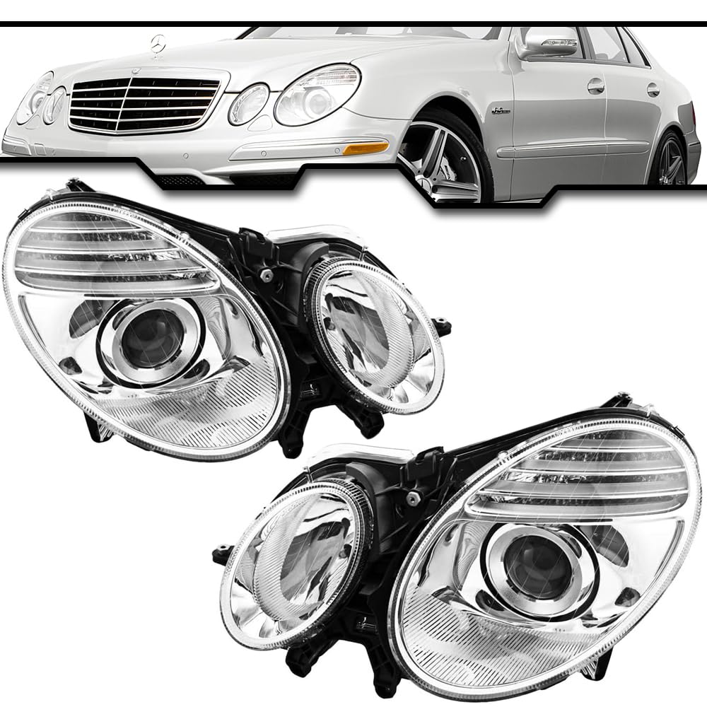 OE Style Halogen Headlights for Mercedes E-Class 07-09 - Perfect for Night Driving