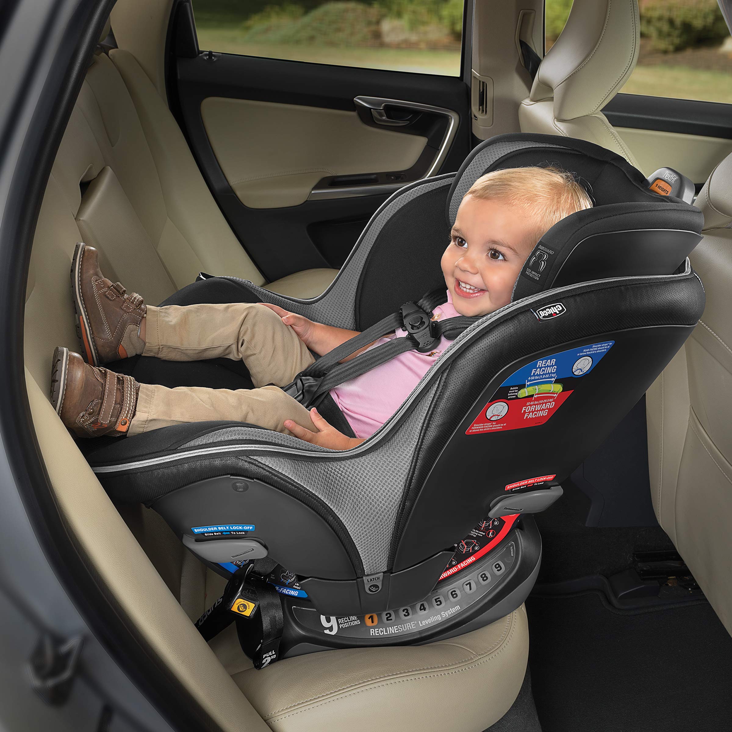 Chicco NextFit Max Zip Air Convertible Car Seat for Infants & Toddlers - Rear Facing (12-40 lbs) to Forward Facing (25-65 lbs) - Breathable Mesh & Zip-Air Technology - Perfect for Road Trips, Daily Commutes & Family Travel