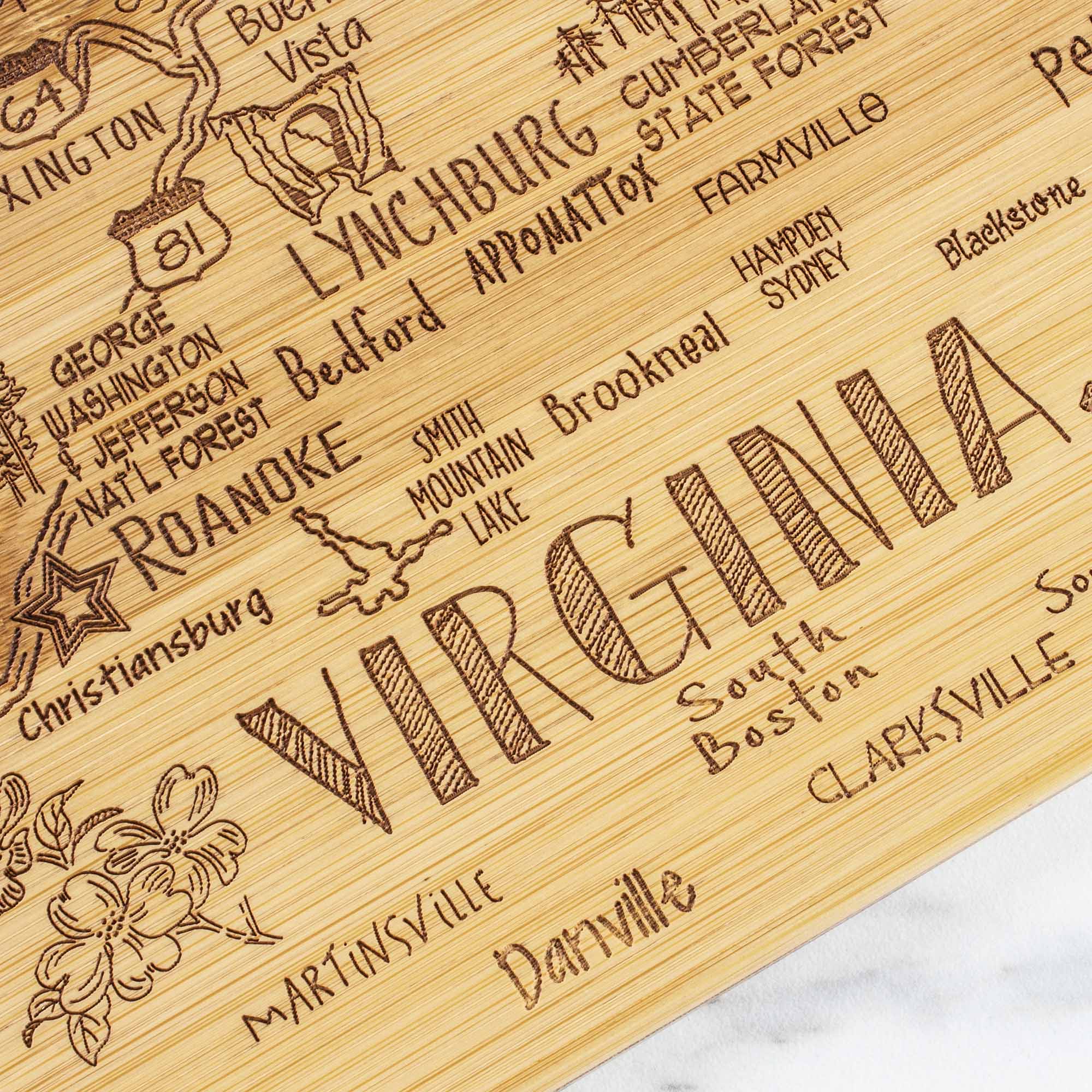 Virginia-Themed Wooden Cutting Board - 16.5