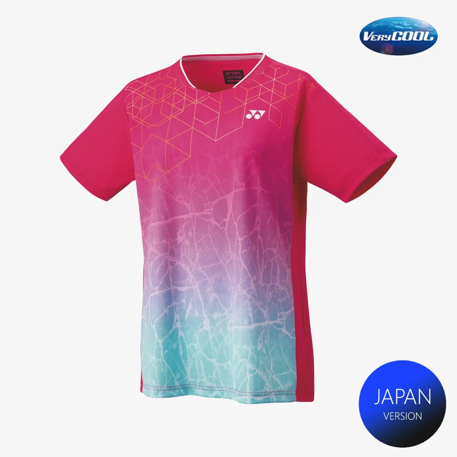 Yonex Women's Crew Neck Tournament Tennis Shirt 20814 - Breathable Quick-Dry Performance Top for Badminton & Pickleball (Bright Pink) - Ideal for Competitive Matches & Casual Court Wear
